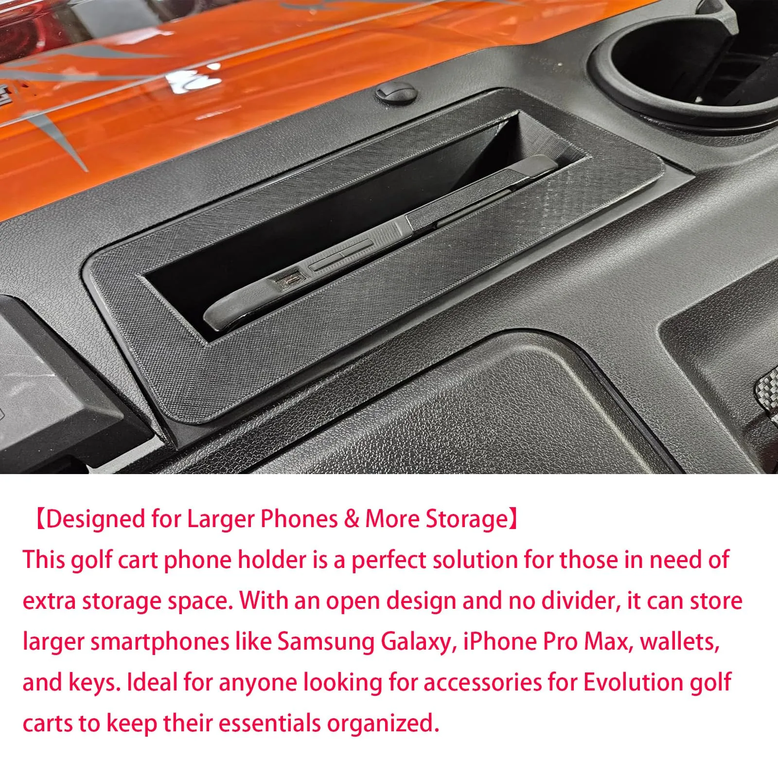 Evolution Golf Cart Phone Holder & Wallet Storage MZC-07 image 2