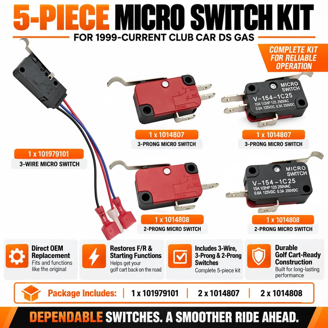 Formiden Micro Switch Kit for Club Car DS Gas Carts image 2