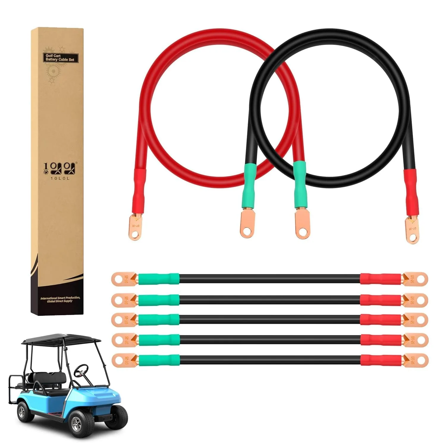 10L0L Battery Cables for Club Car DS & Precedent 36V/48V