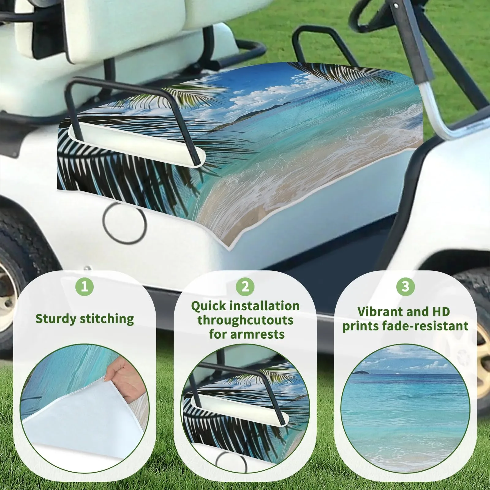 Tiveruda Palm Tree Leaf Golf Cart Seat Cover image 3