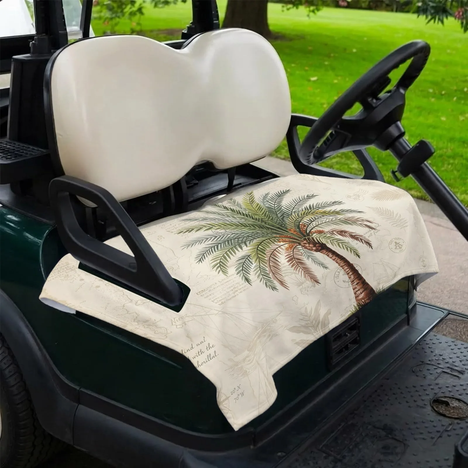 DecorLovee Green Palm Tree Golf Cart Seat Cover image 2