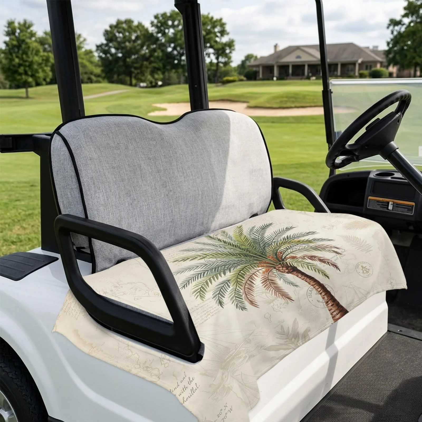 DecorLovee Green Palm Tree Golf Cart Seat Cover image 4