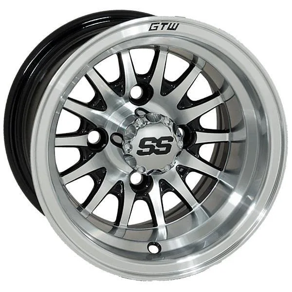 GTW Medusa 10x7 Machined/Black Golf Cart Wheel Set — MPN 108239FS image 2