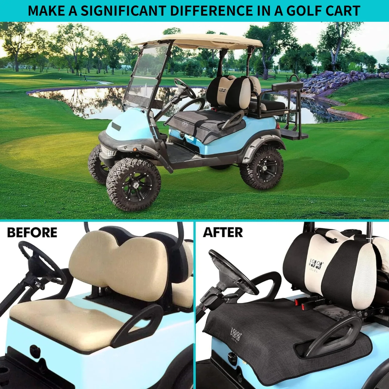 10L0L Golf Cart Seat Cover for EZGO and Club Car image 3