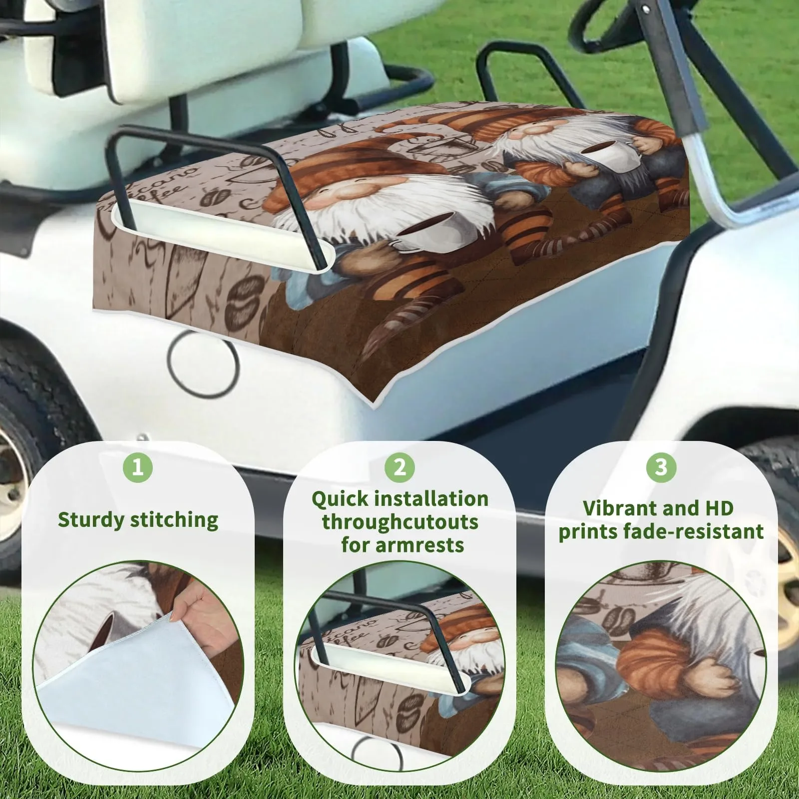 Tiveruda Golf Cart Seat Cover for Double Seats image 3