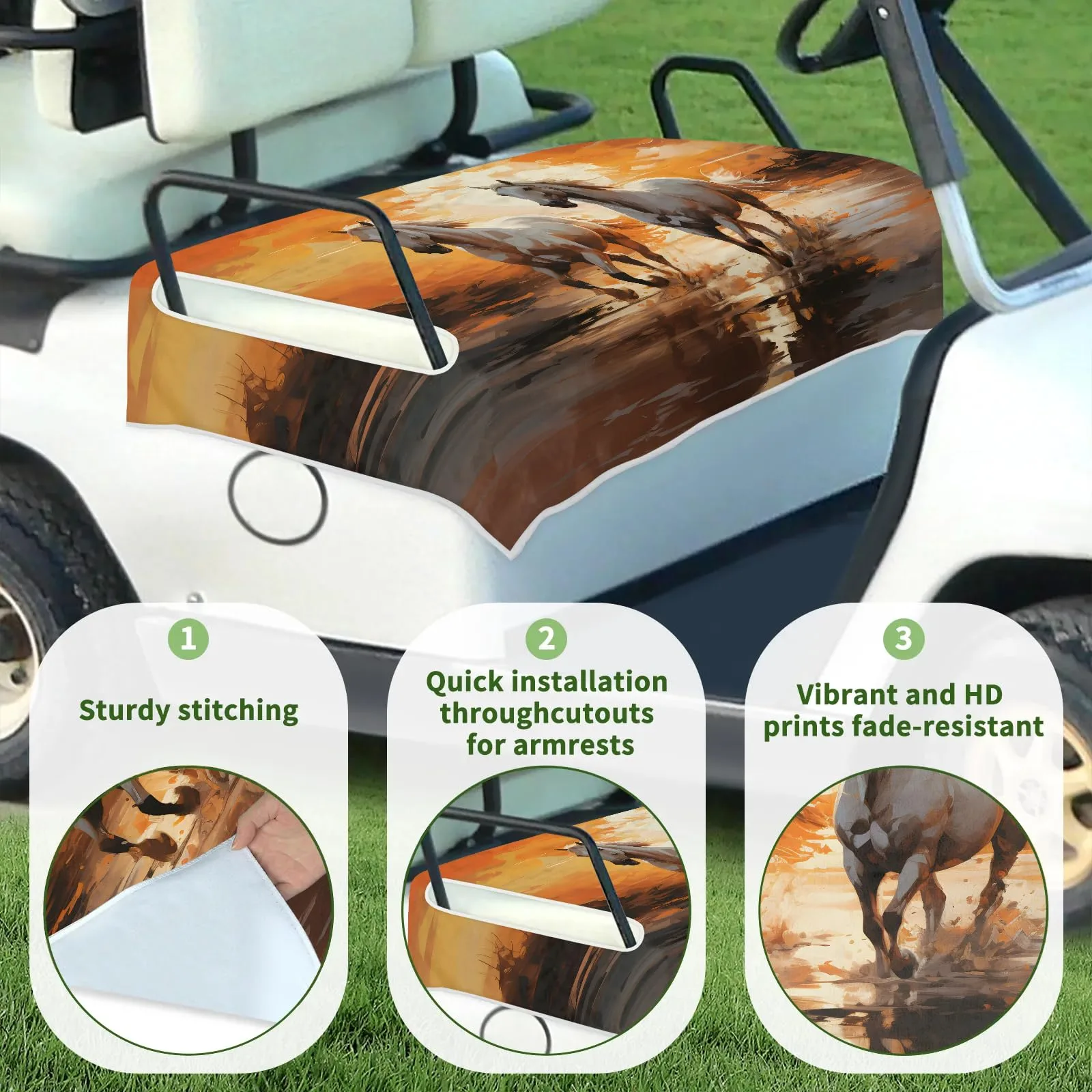 Tiveruda Golf Cart Seat Cover for Double Seats 51 x 31 in image 3