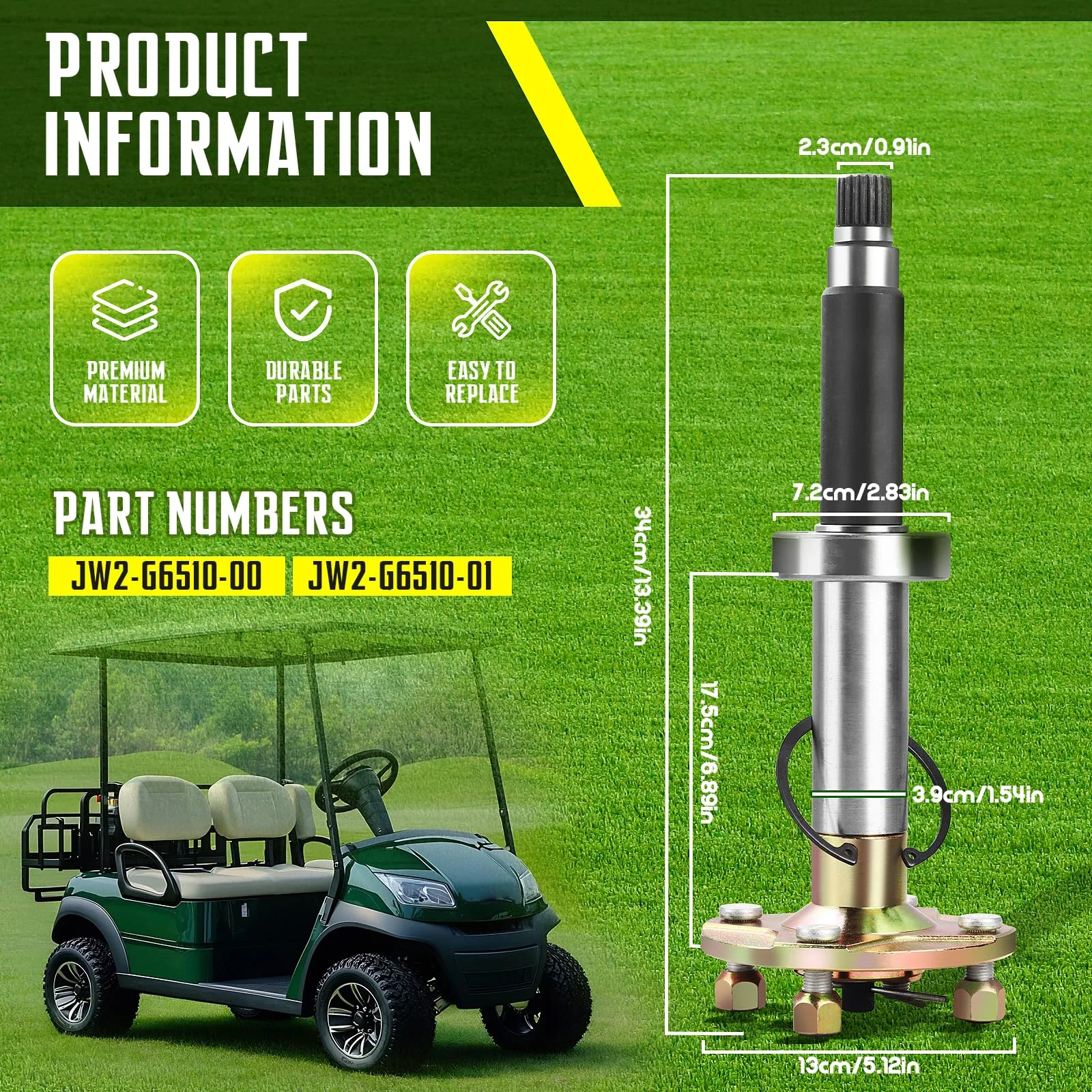 Titaniarm Rear Axle Assembly for Yamaha G29, B61251 image 3