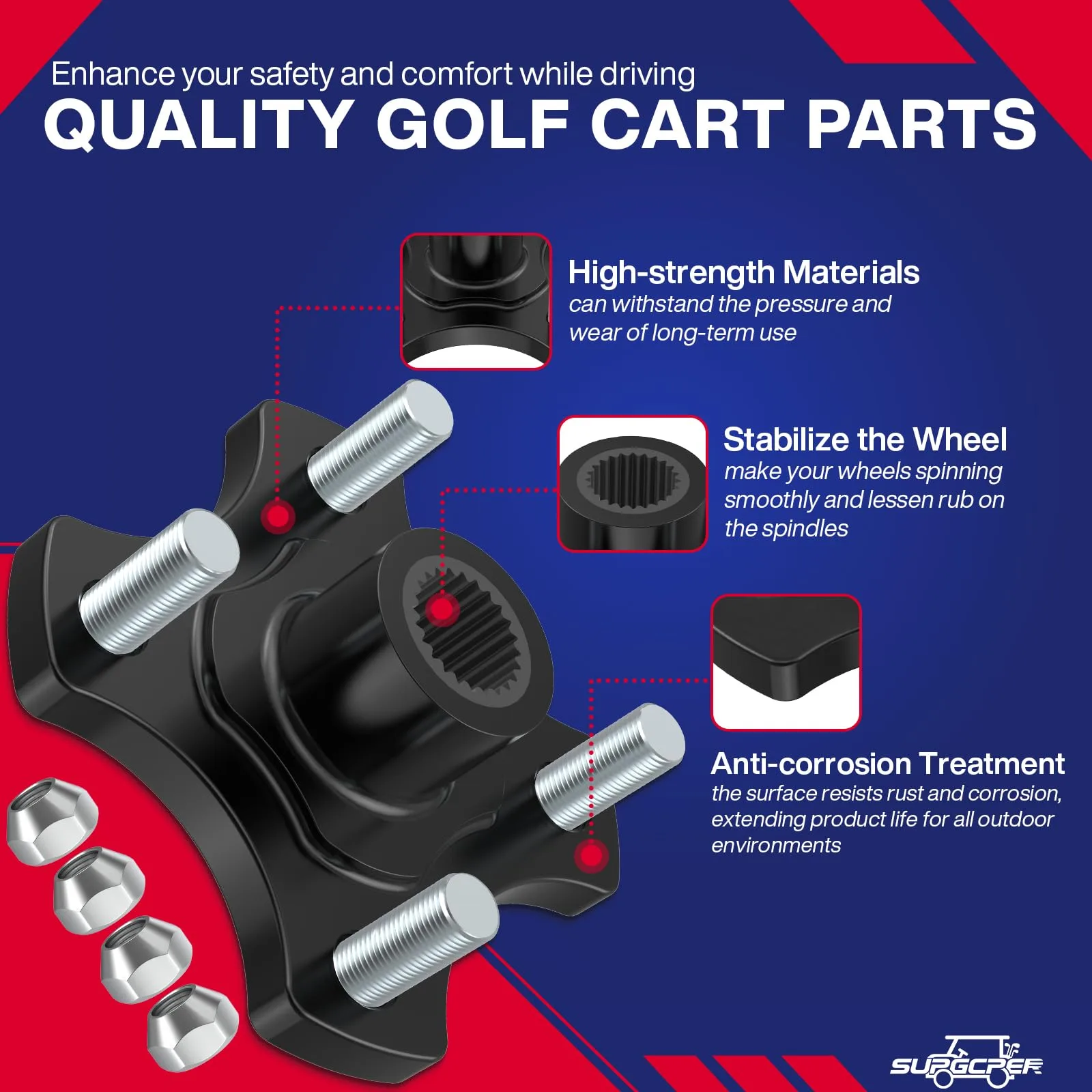 SUPGCPER EZGO RXV Rear Wheel Hub Flange Plates image 3