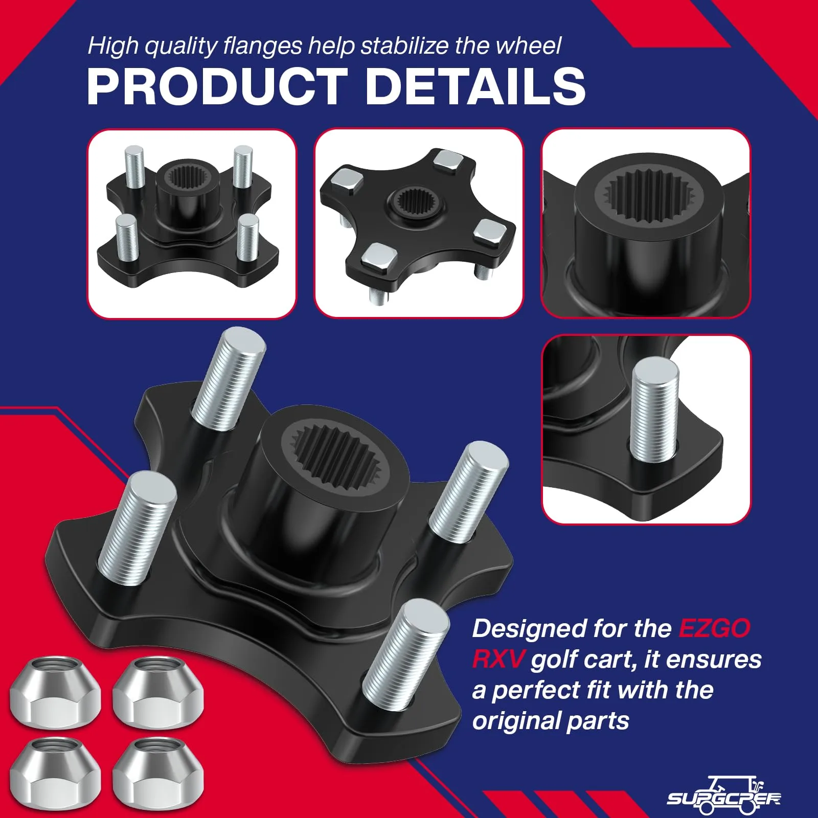 SUPGCPER EZGO RXV Rear Wheel Hub Flange Plates image 4