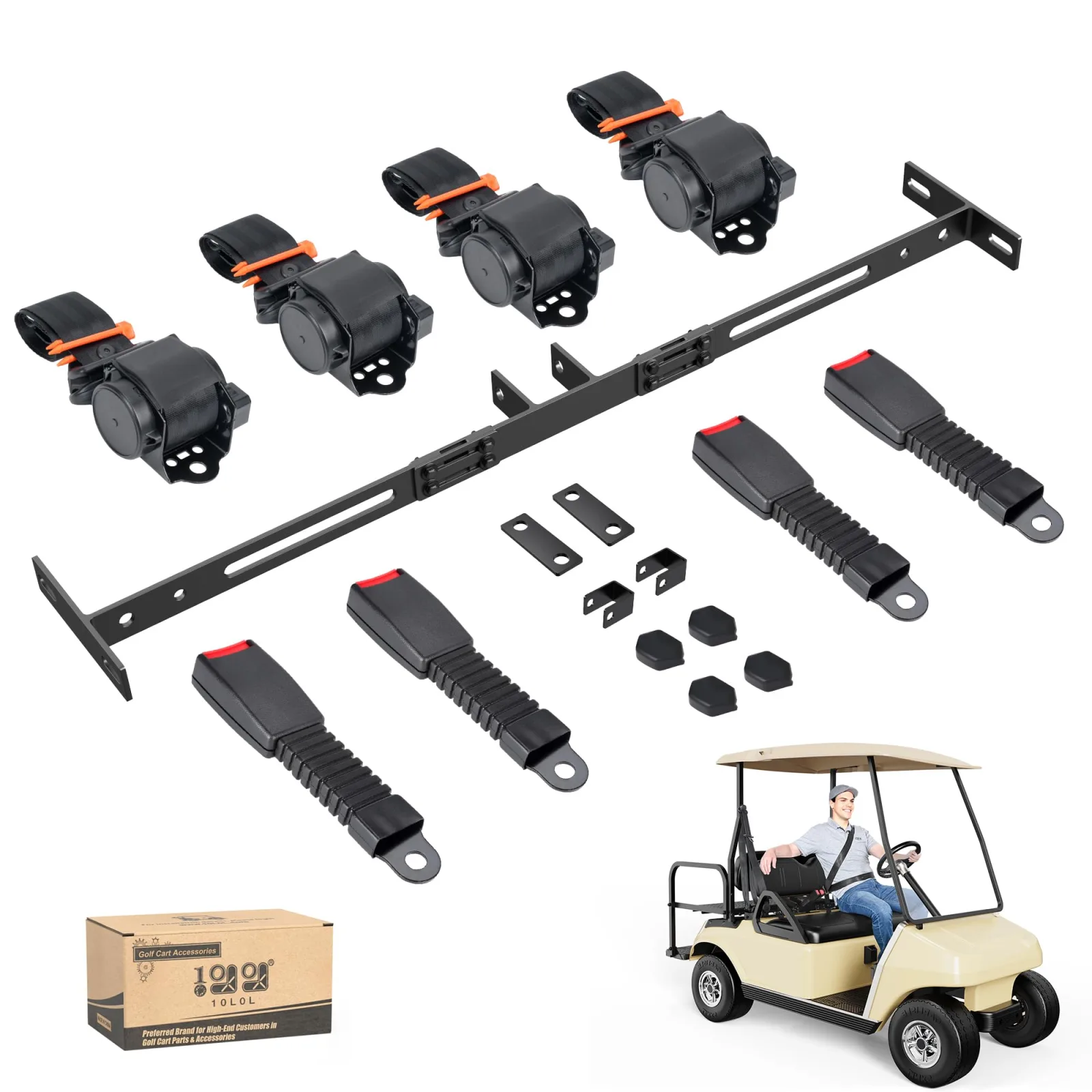 10L0L 3-Point Seat Belts for EZGO TXT and Club Car