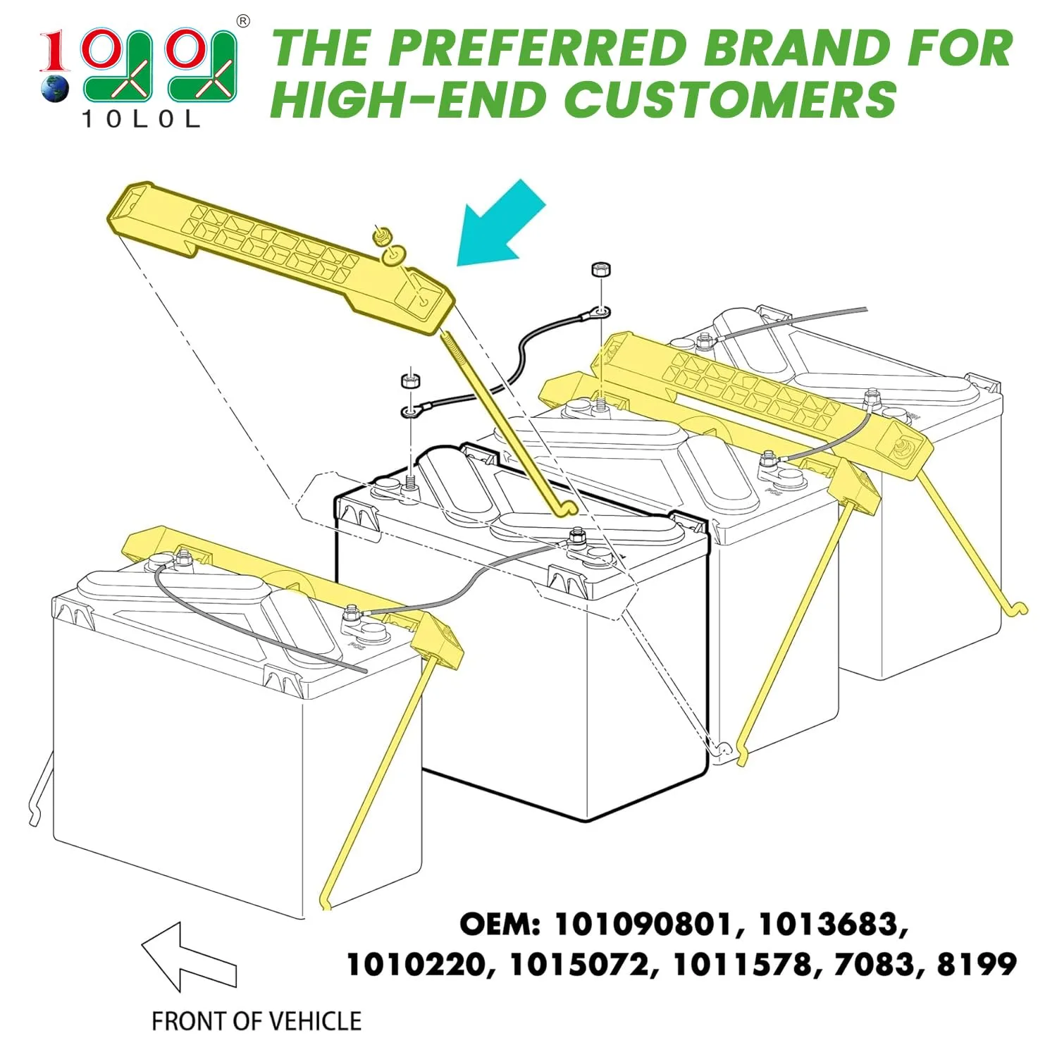 10L0L Battery Hold-Down Kit for Club Car DS & Carryall image 2