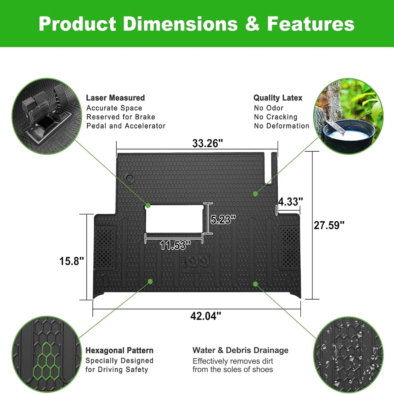 10L0L Club Car Golf Cart Full-Coverage Floor Mat image 3