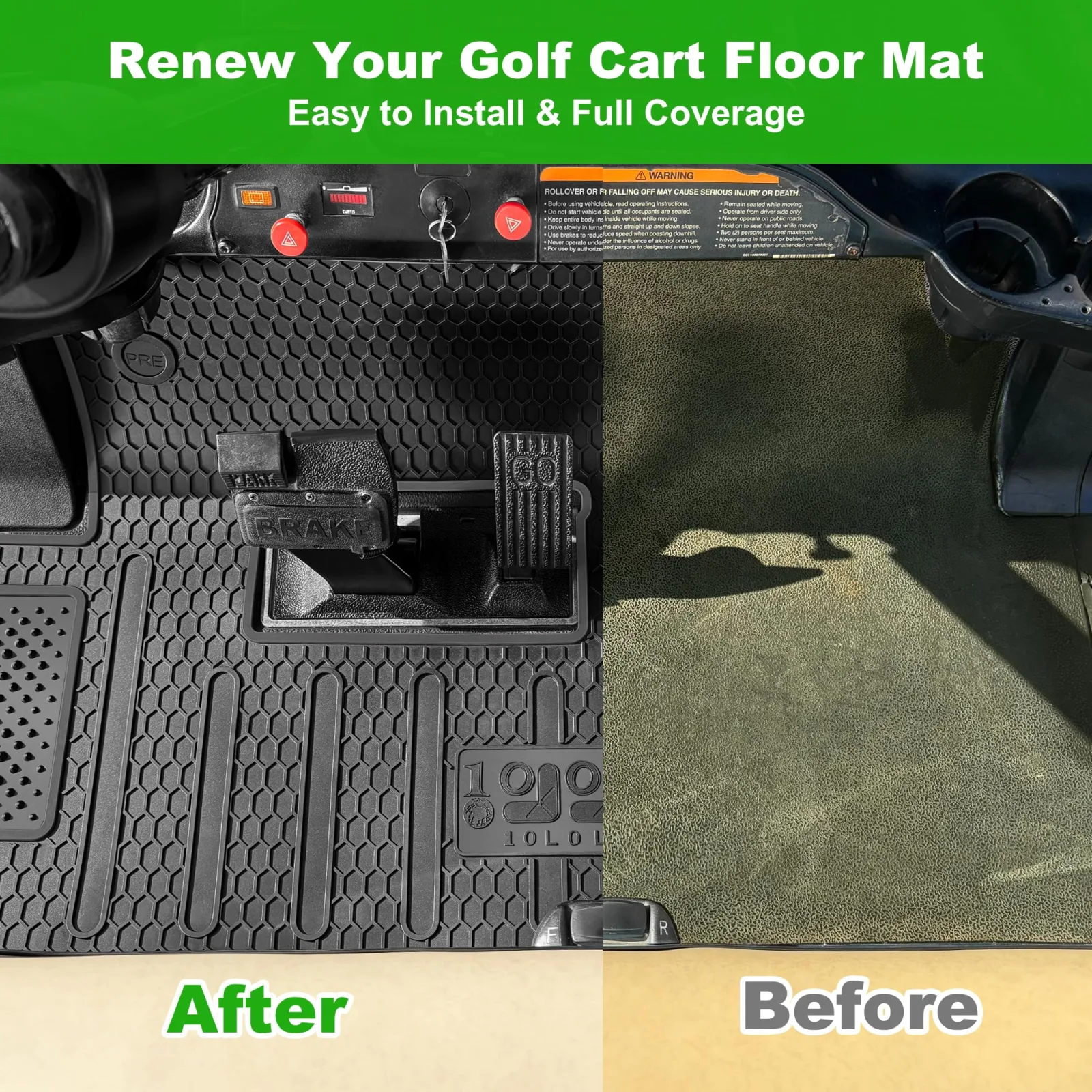 10L0L Club Car Golf Cart Full-Coverage Floor Mat image 4