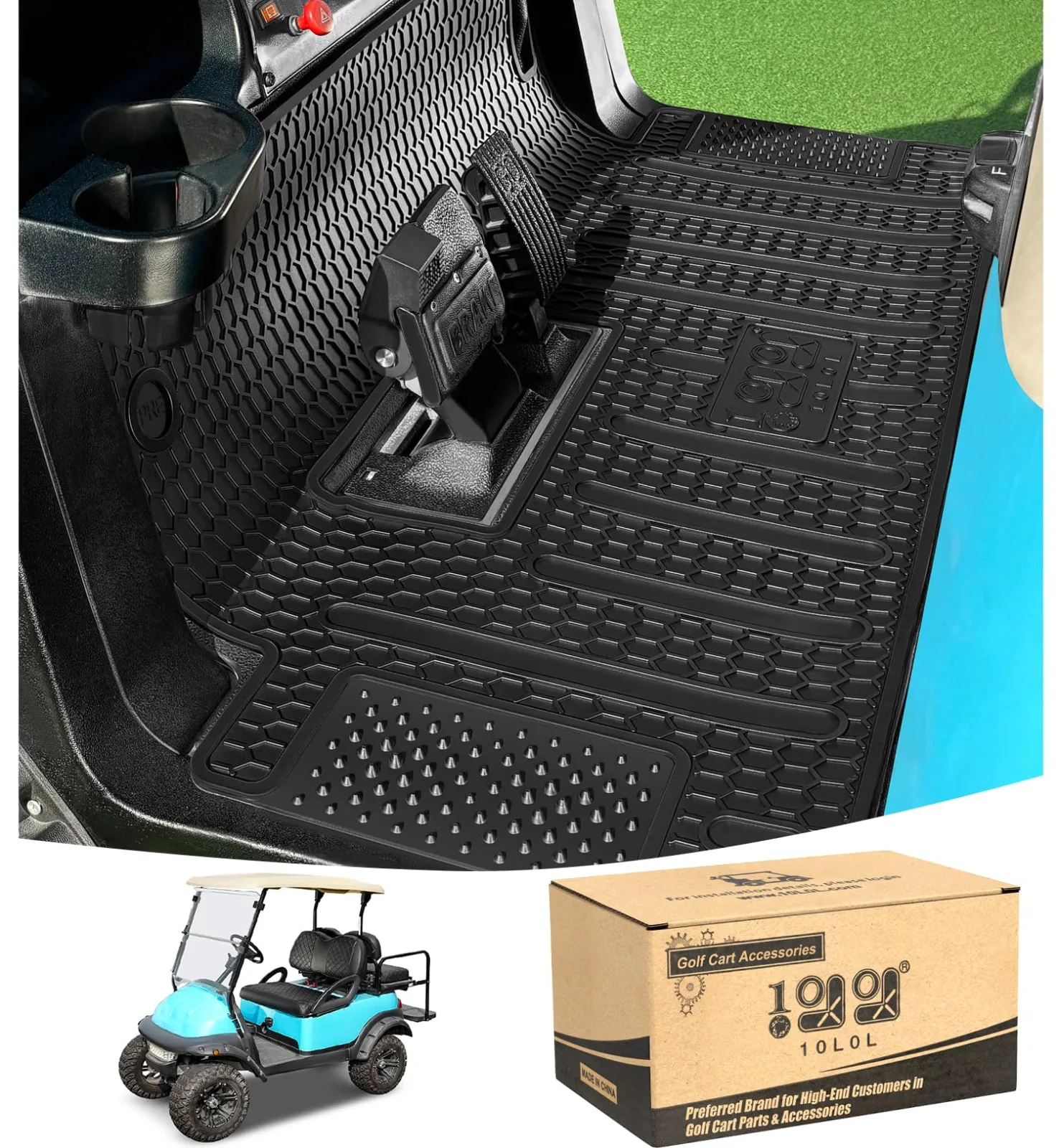 10L0L Club Car Golf Cart Full-Coverage Floor Mat