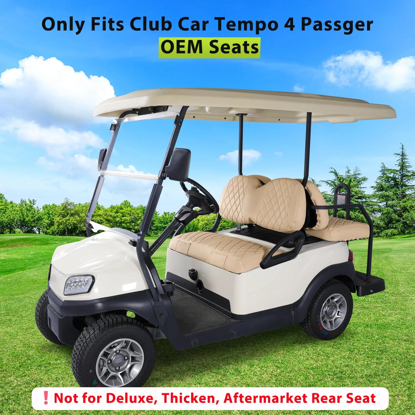 WEIMELL Club Car Tempo Front and Rear Seat Cover Set image 2