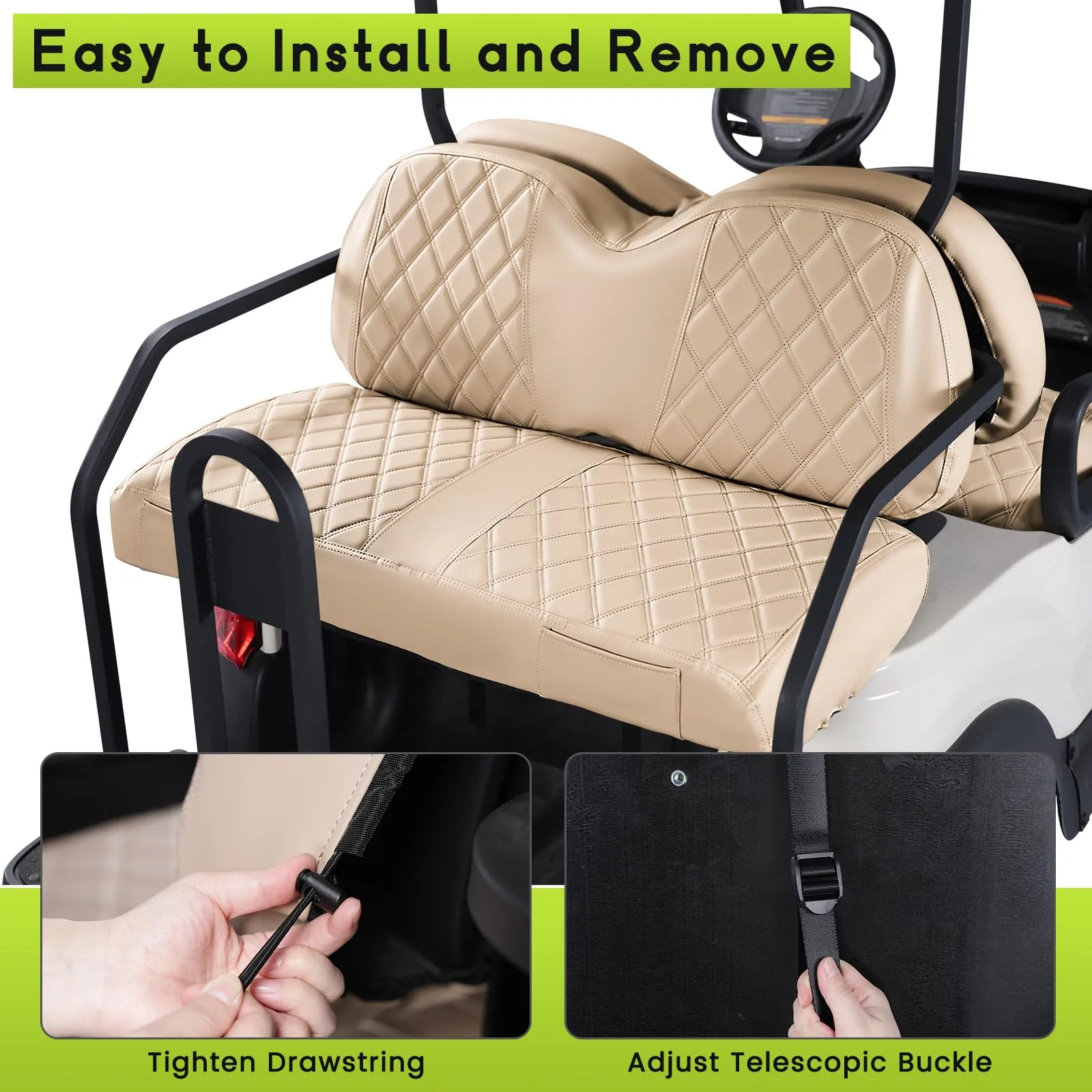 WEIMELL Club Car Tempo Front and Rear Seat Cover Set image 4