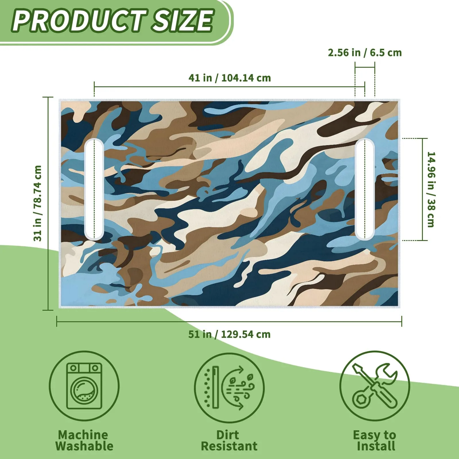 Tiveruda Brown Camo Golf Cart Seat Cover, 51 x 31 in. image 2