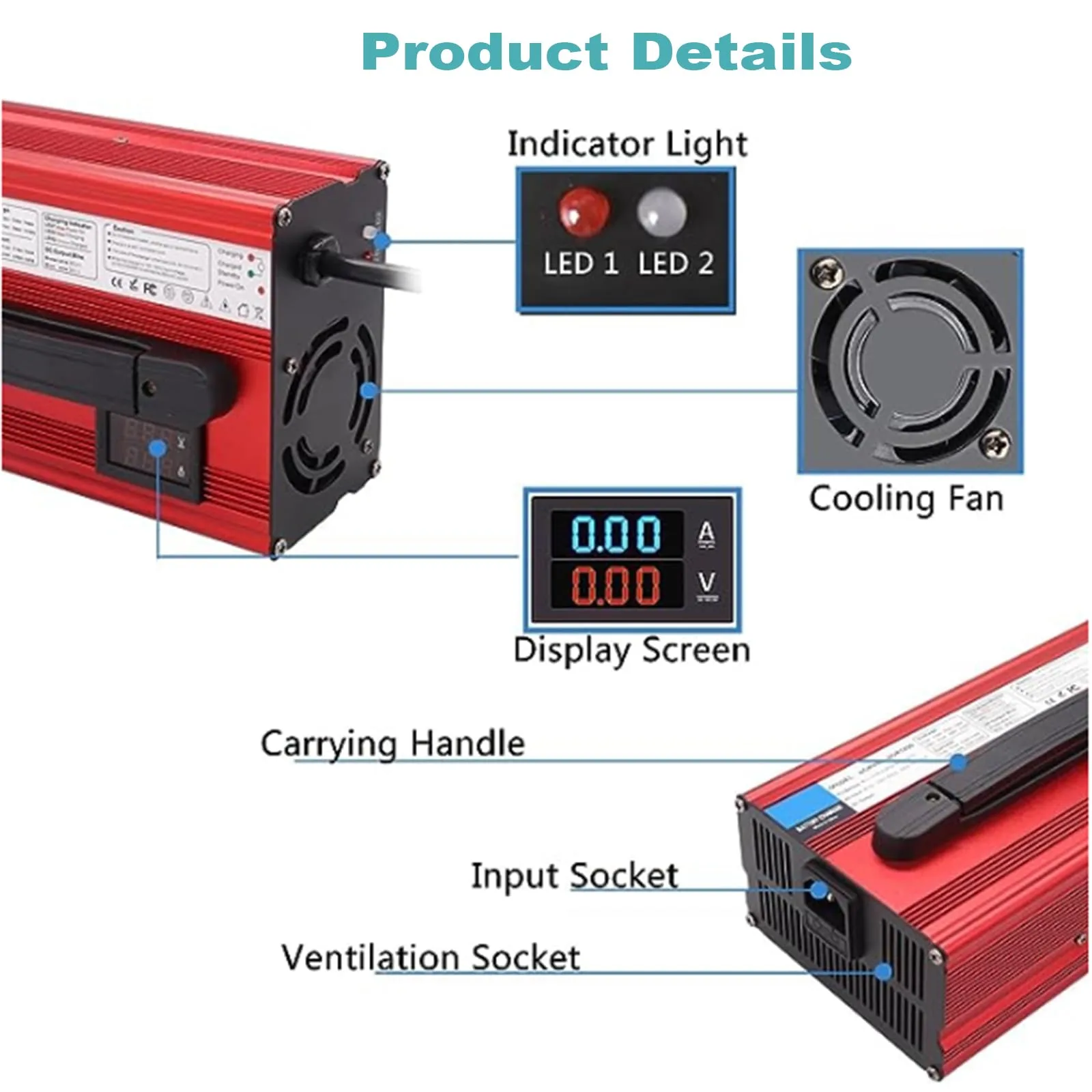 HYDTGZ 36V 18A Golf Cart Battery Charger D-65501555 image 4