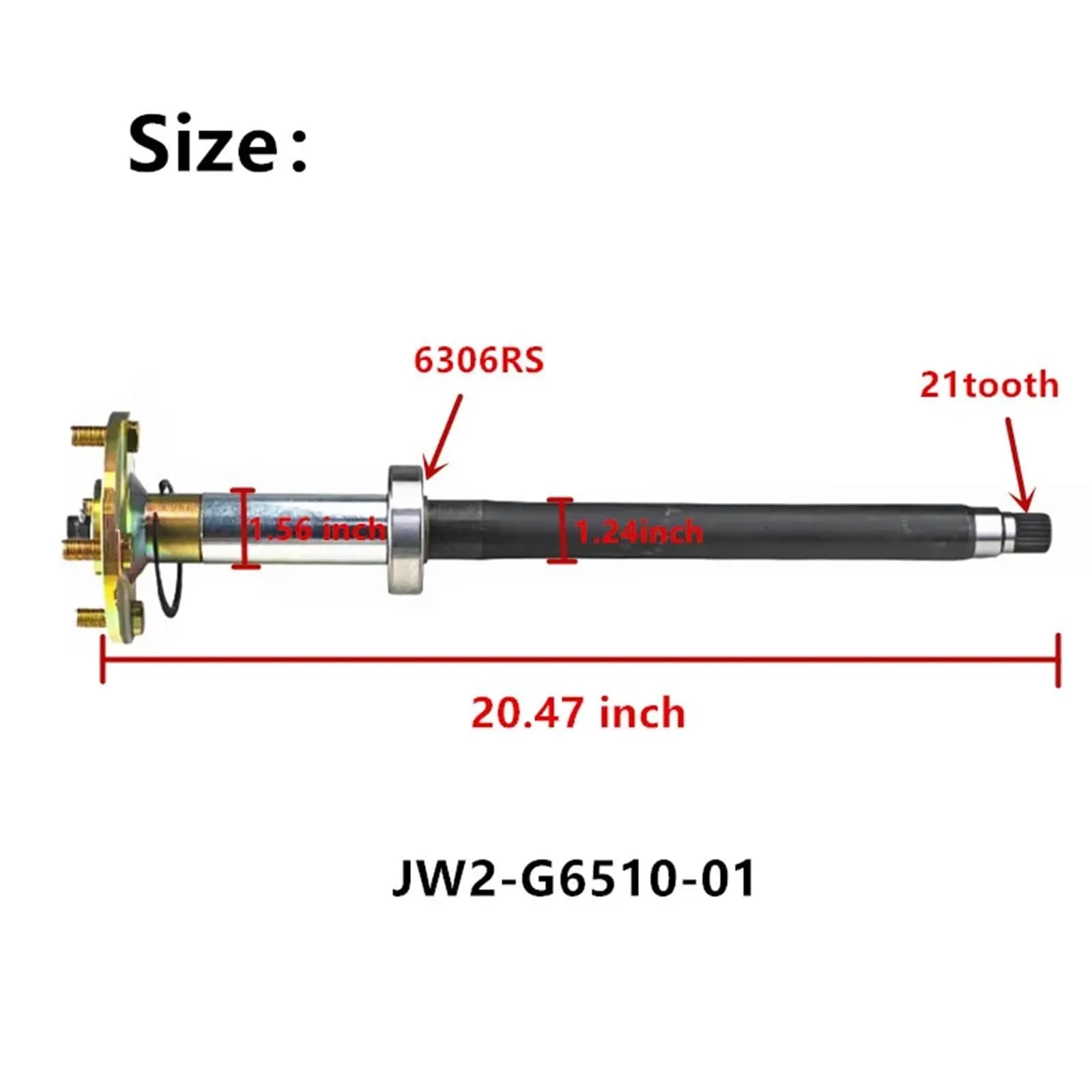 G29 Passenger-Side Golf Cart Rear Axle Half Shaft image 2