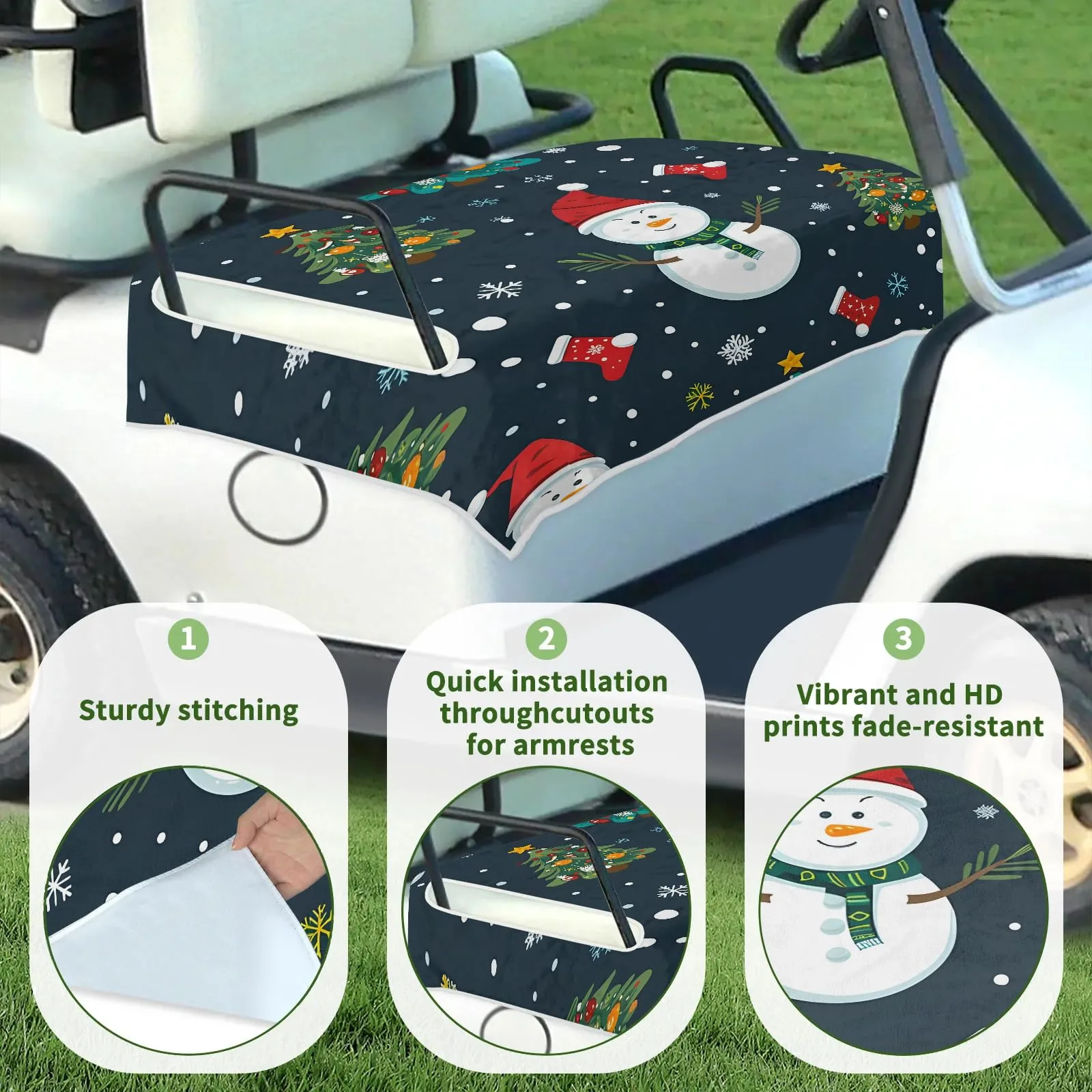 Tiveruda Golf Cart Seat Cover for Double Seats 51 x 31 in image 3