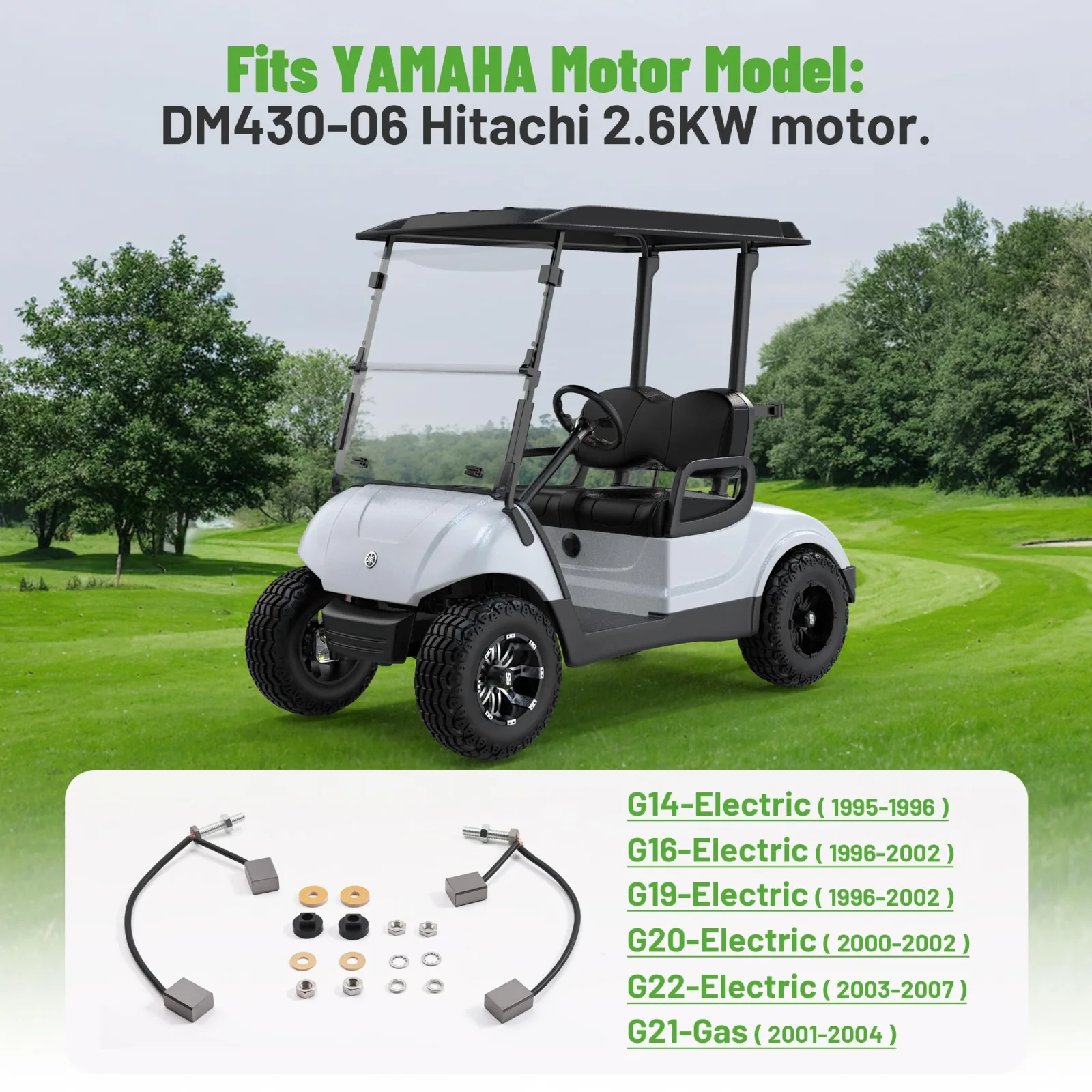 10L0L Yamaha Golf Cart Motor Brush Kit JU2-H1801-20-00 image 3