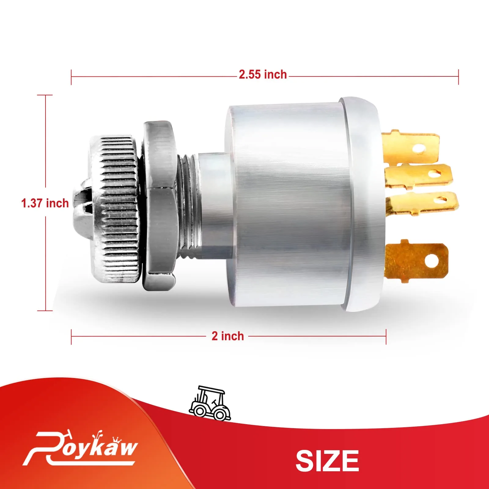 Roykaw Ignition Switch with Keys — 33639G01, 4-Terminal, 3-Position image 3
