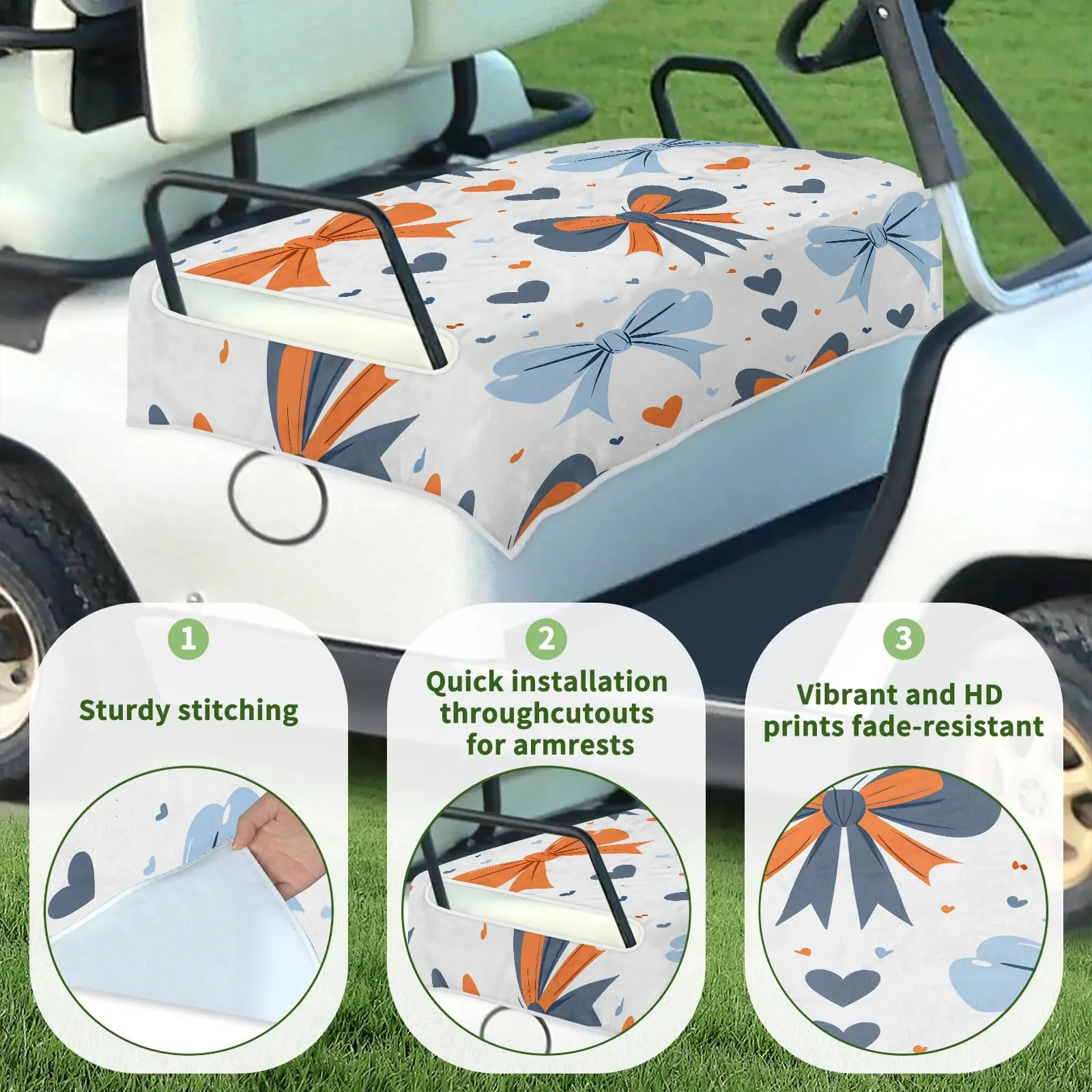 Tiveruda Golf Cart Seat Cover for Double Seats image 3