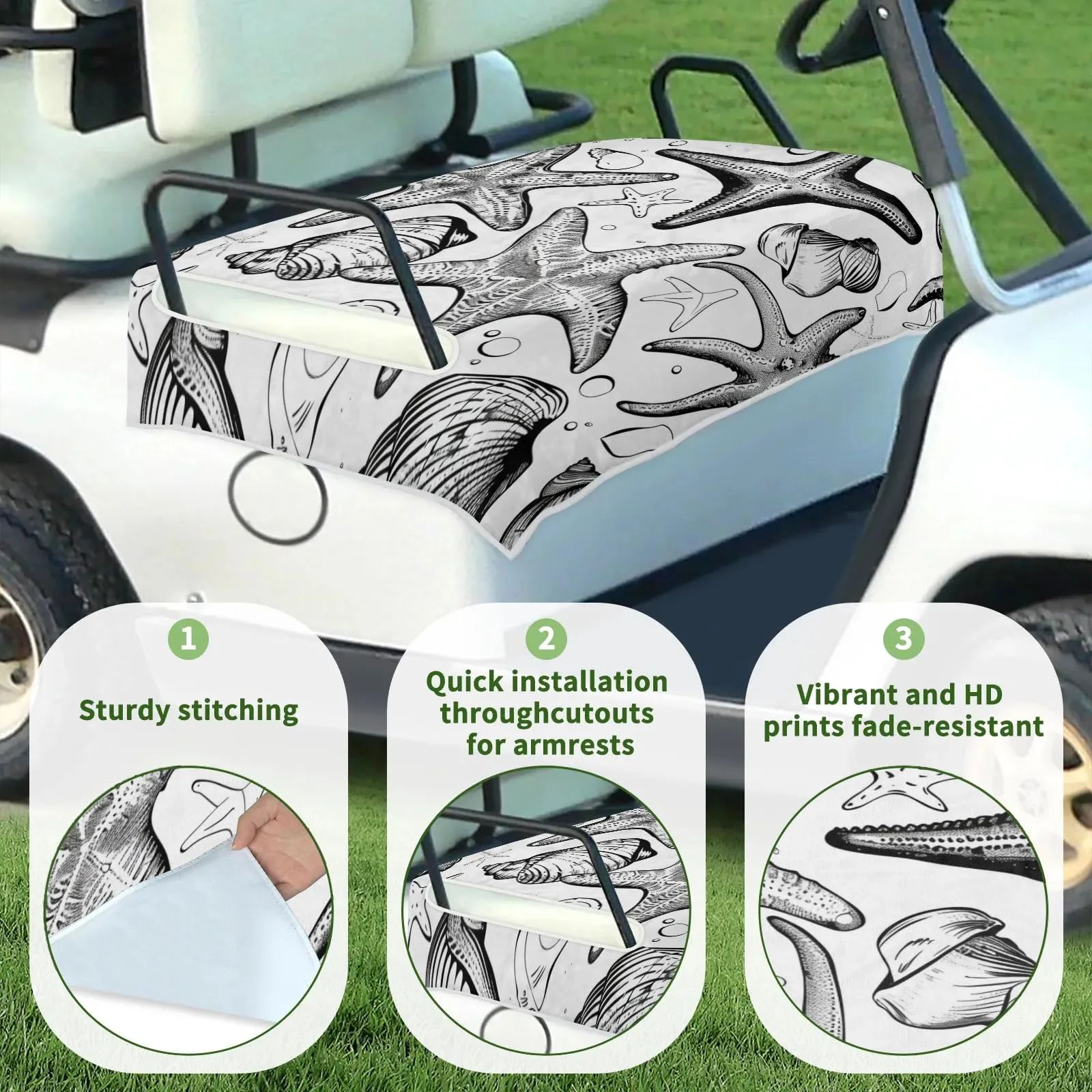Tiveruda Golf Cart Seat Cover for Double Seats 51 x 31 in image 3
