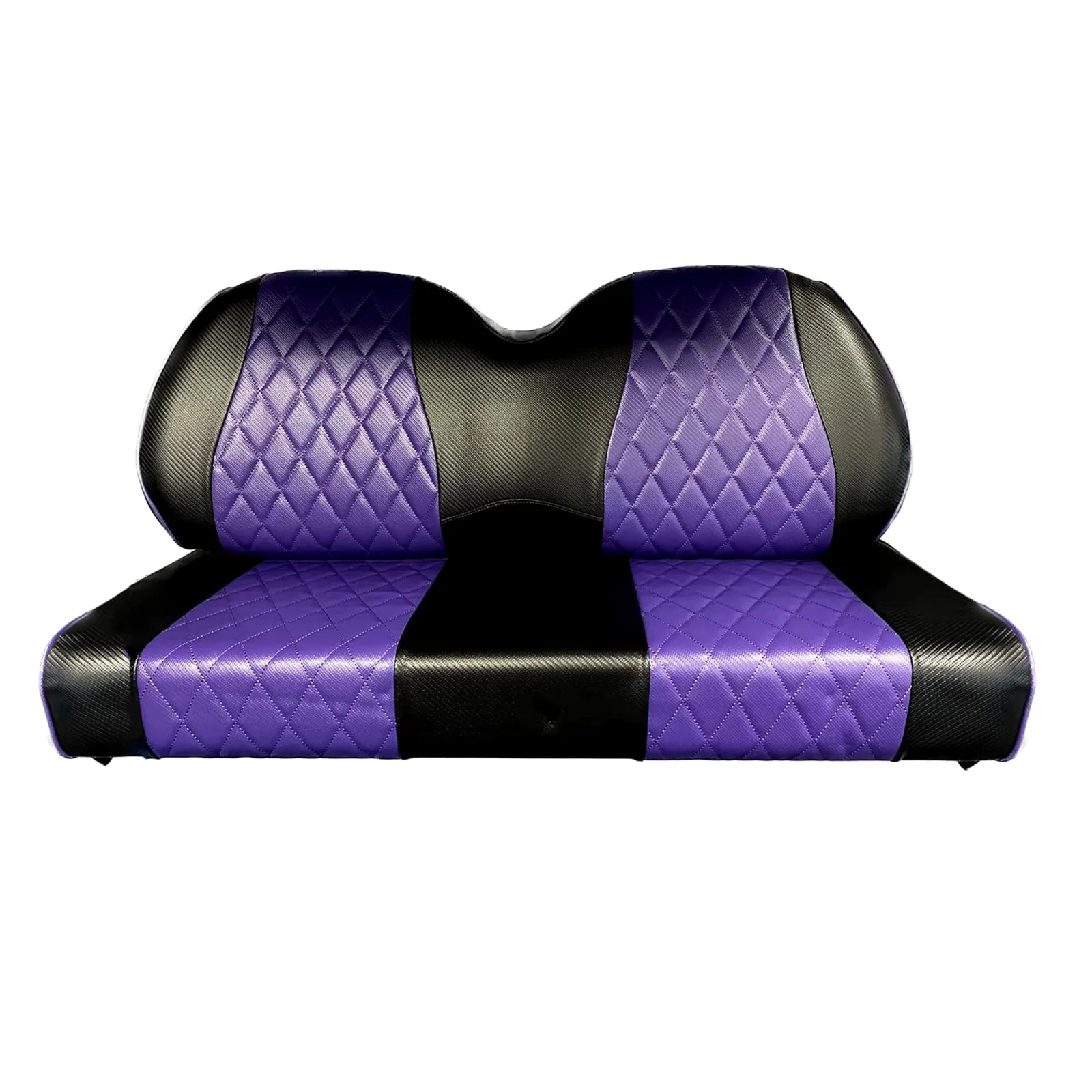 A-2-Z Diamond-Stitch Seat Covers Full Set – Black/Dark Purple (1/51VIAFS)