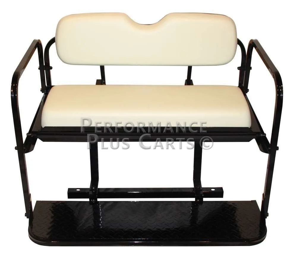 GRC White Flip-Folding Rear Seat Kit for E-Z-GO TXT image 2