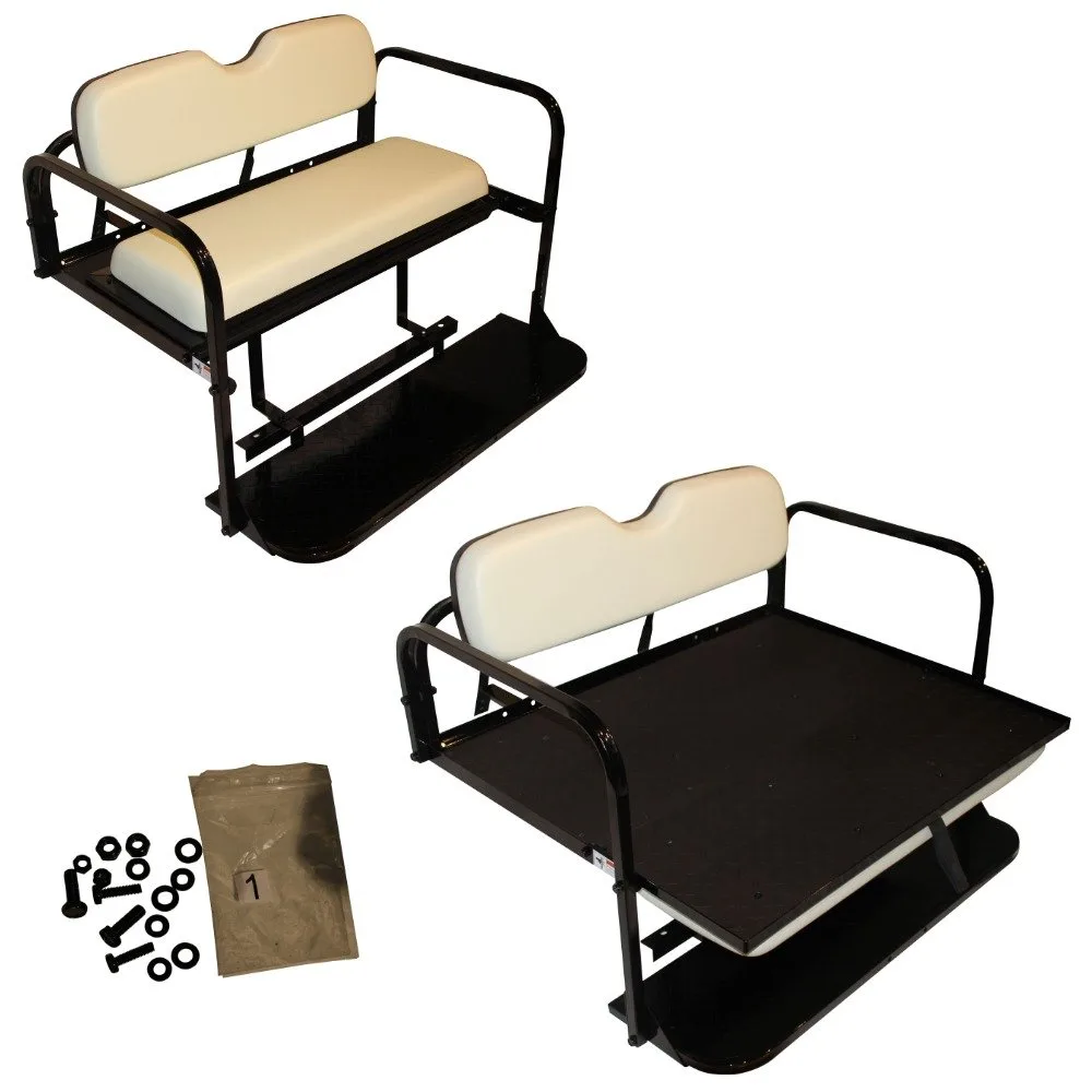 GRC White Flip-Folding Rear Seat Kit for E-Z-GO TXT