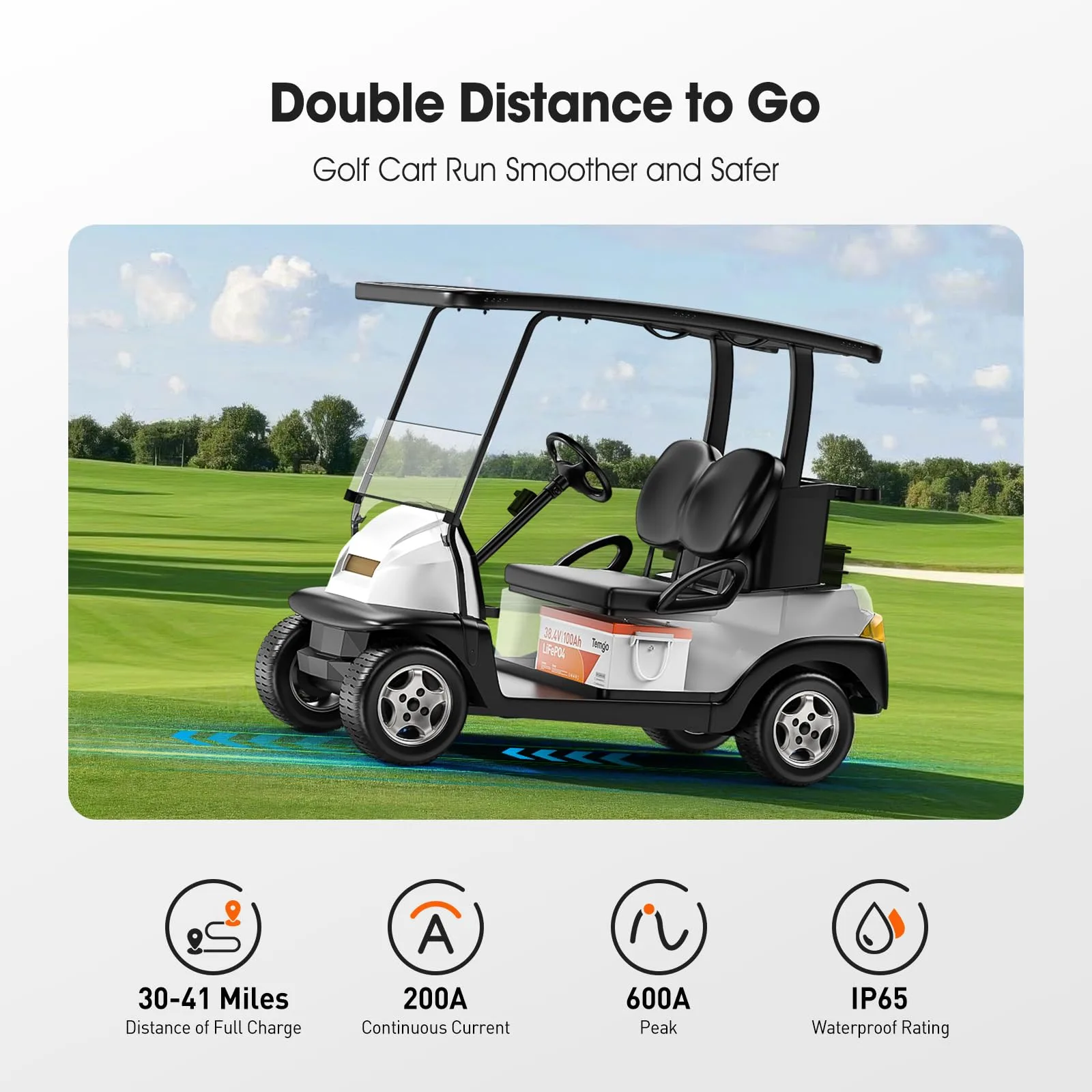 TEMGO TM384100 36V 100Ah LiFePO4 Golf Cart Battery image 4