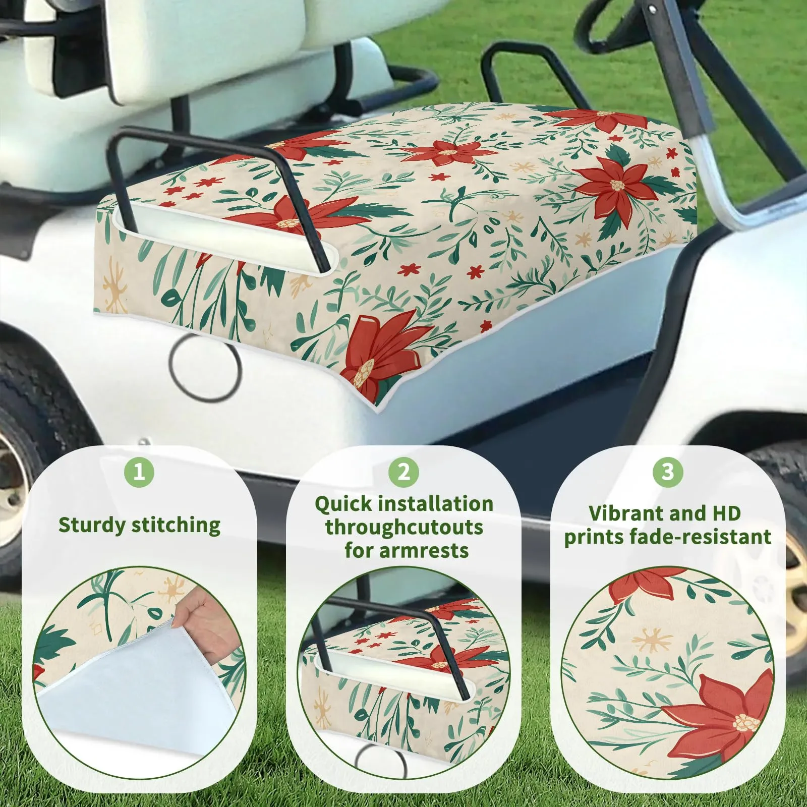 Tiveruda Golf Cart Seat Cover Blanket for Double Seats image 3