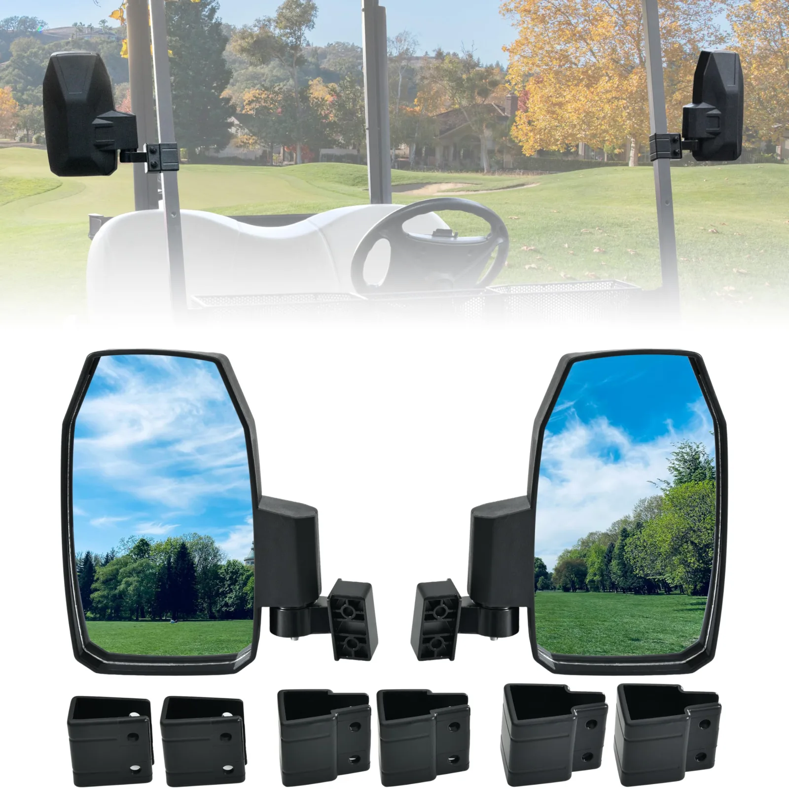SAUTVS Golf Cart Adjustable Side Mirrors YAP-041905-001