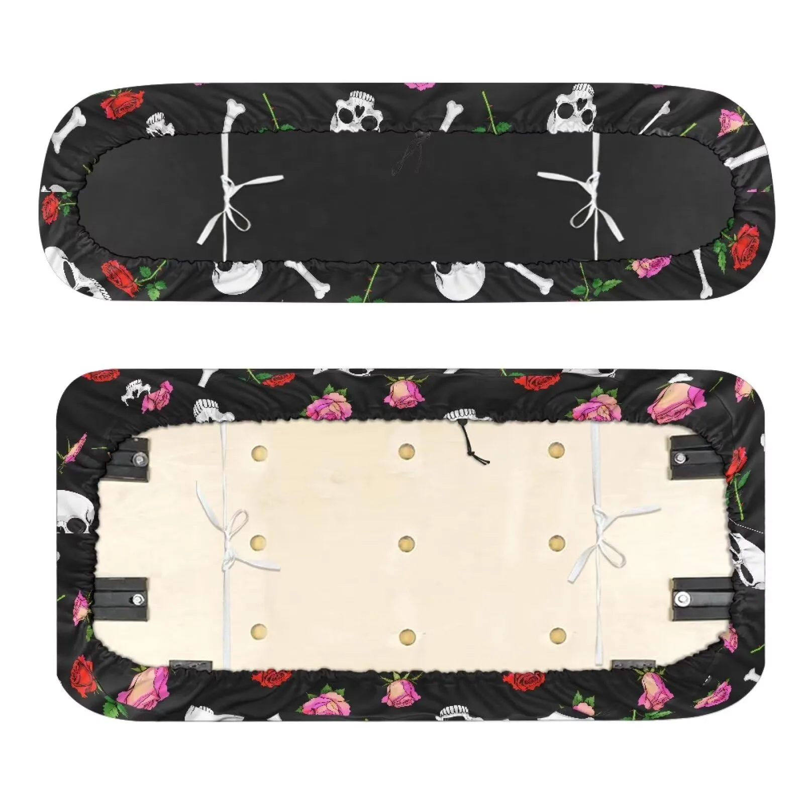 Quidrwyo Rose Skull Golf Cart Seat Cover Set image 2
