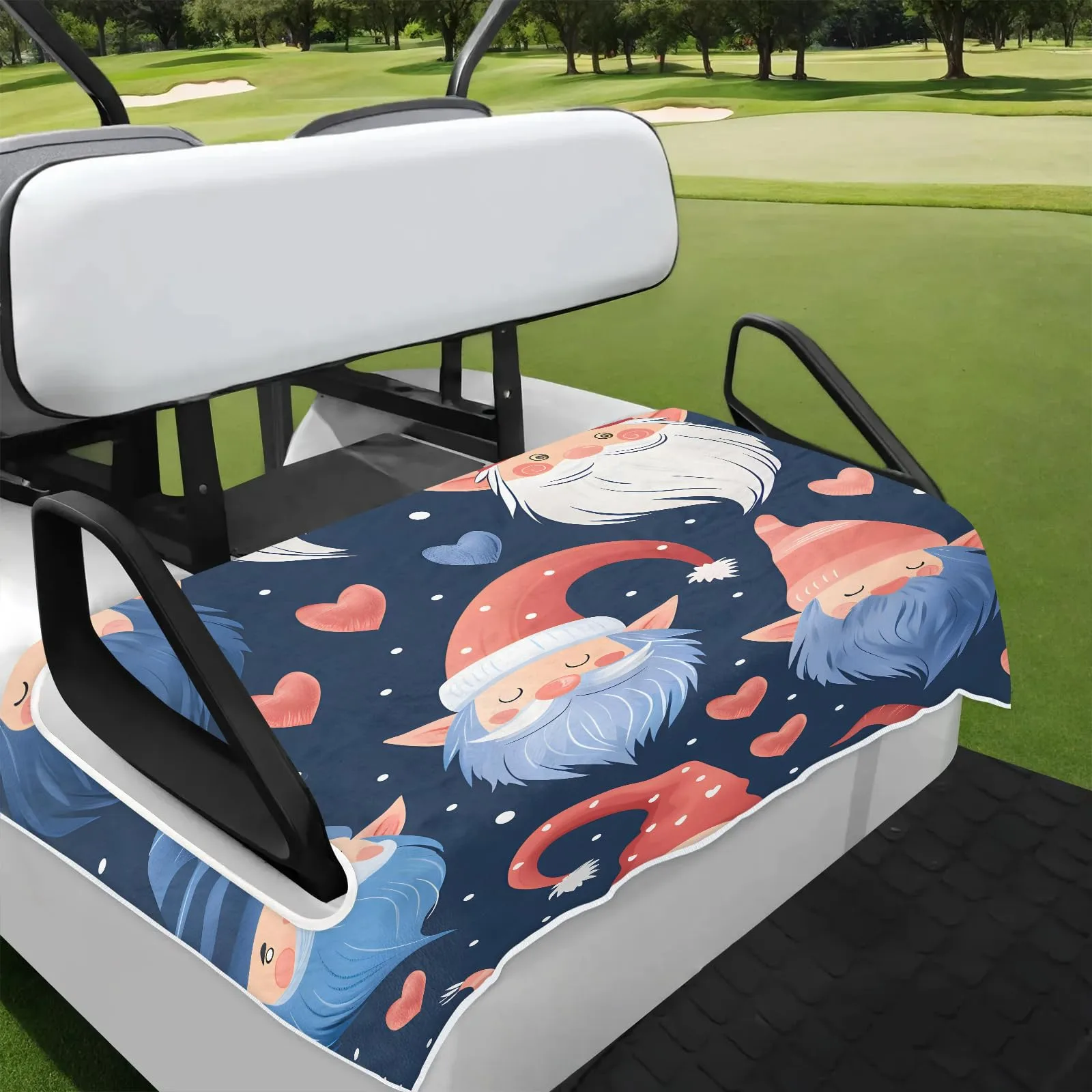 Tiveruda Merry Christmas Dwarf Golf Cart Seat Cover 51" x 31"