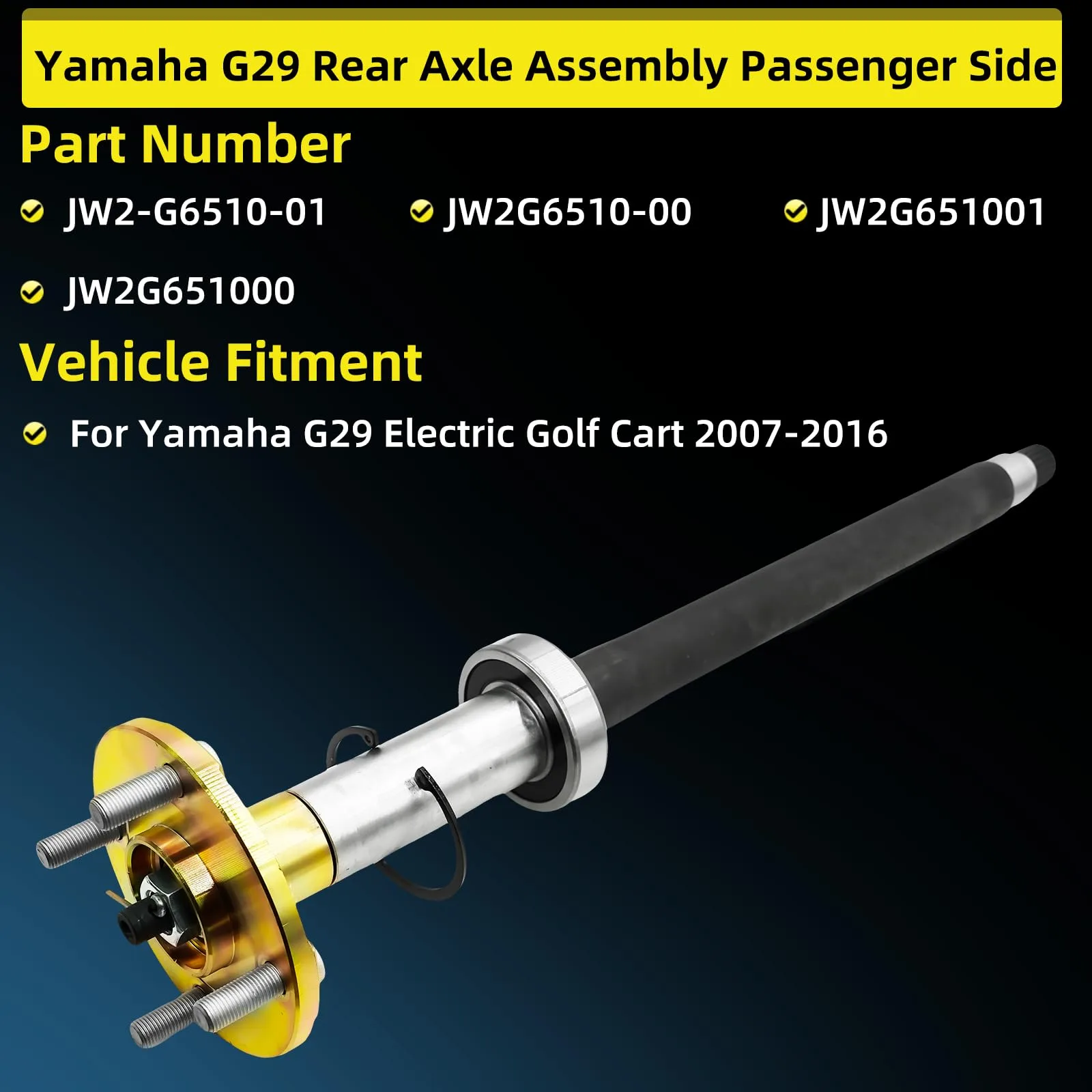 Reemplazo Rear Axle Assembly for Yamaha G29 JW2-G6510-00 image 2