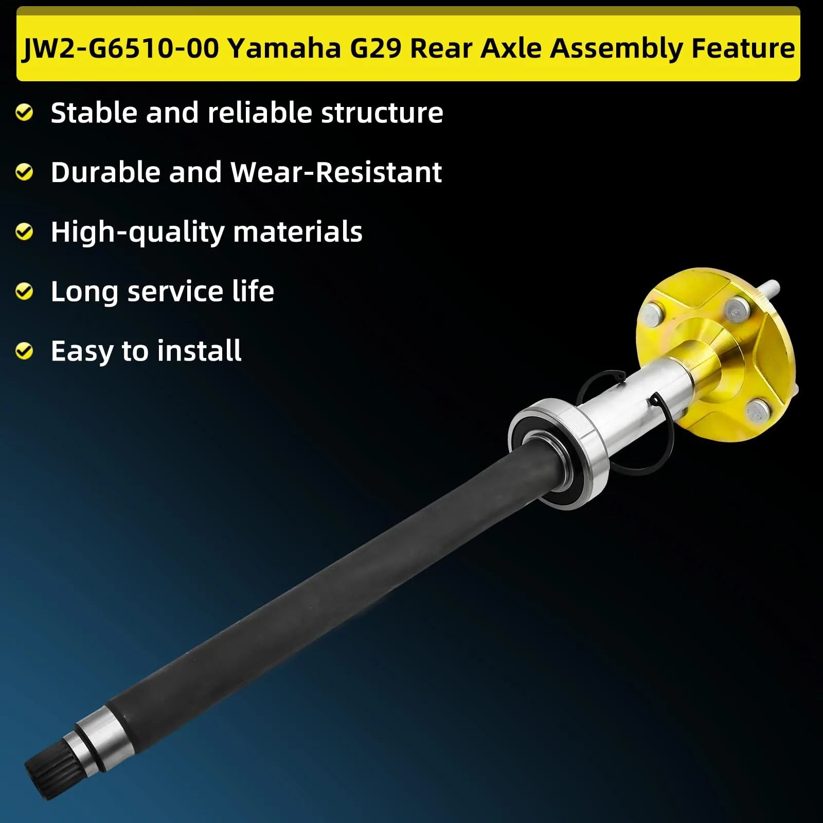 Reemplazo Rear Axle Assembly for Yamaha G29 JW2-G6510-00 image 3