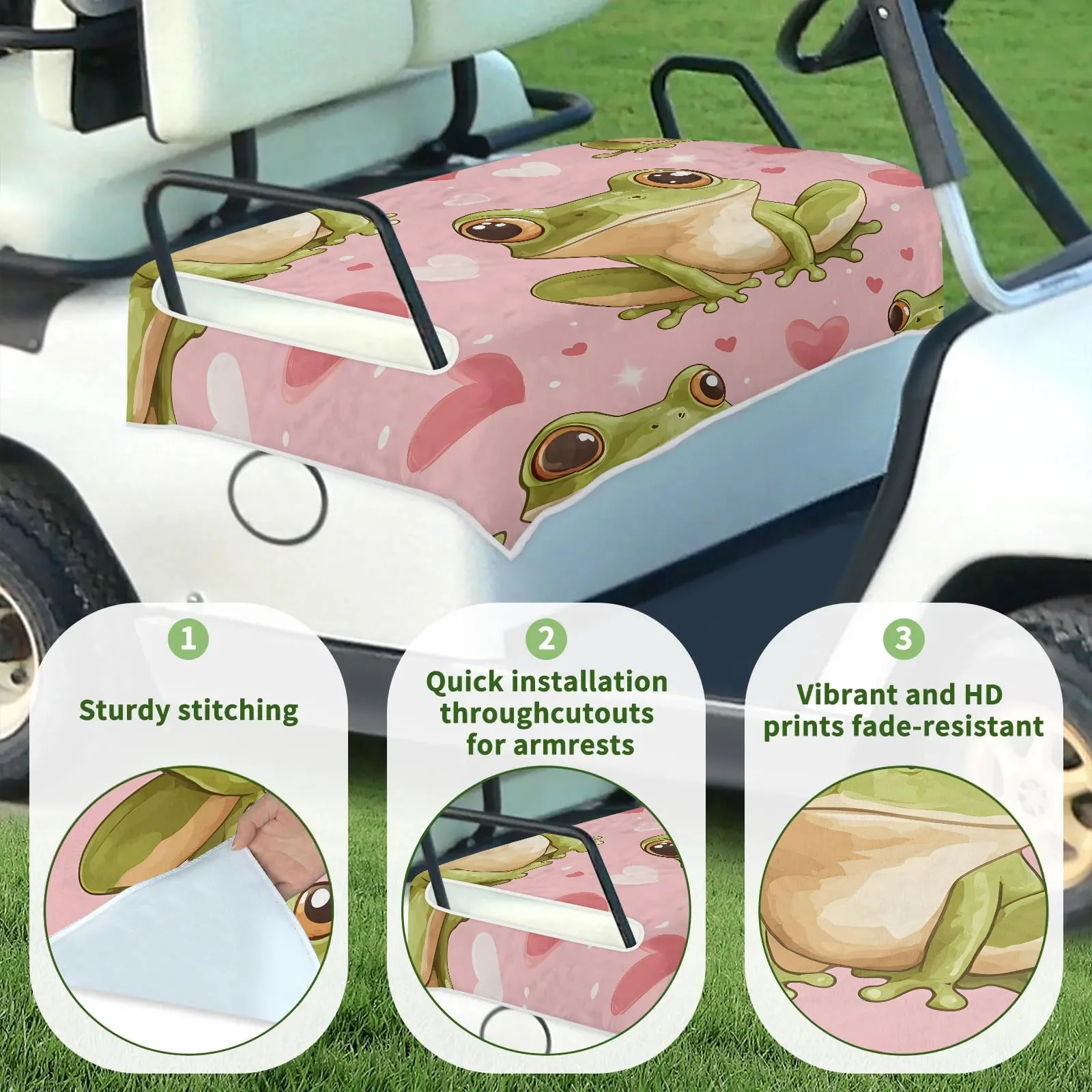Tiveruda Golf Cart Seat Cover for Double Seats image 3