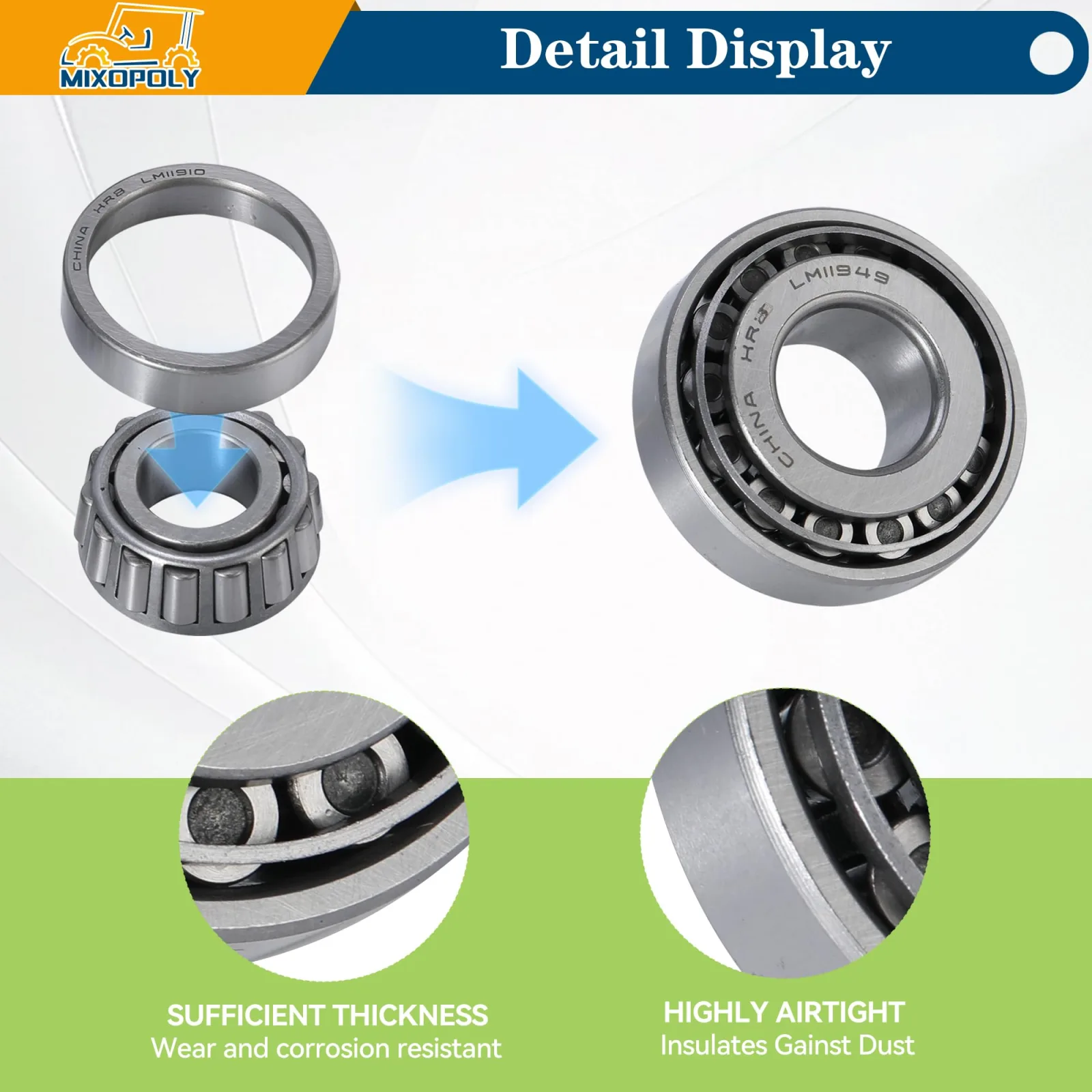 MIXOPOLY Front Hub Bearings & Seals for Club Car DS image 4