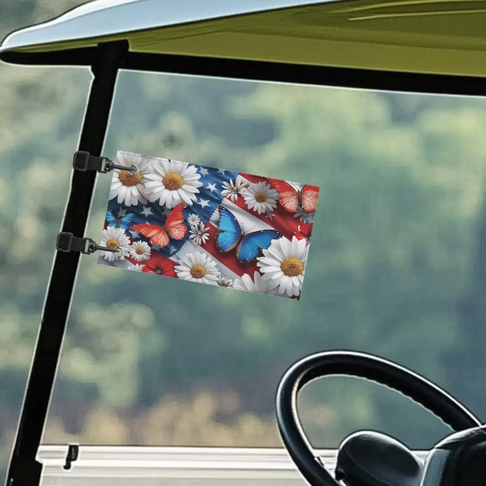Rarucativ Flower Butterfly Golf Cart Flag 6 x 9 Inch image 3