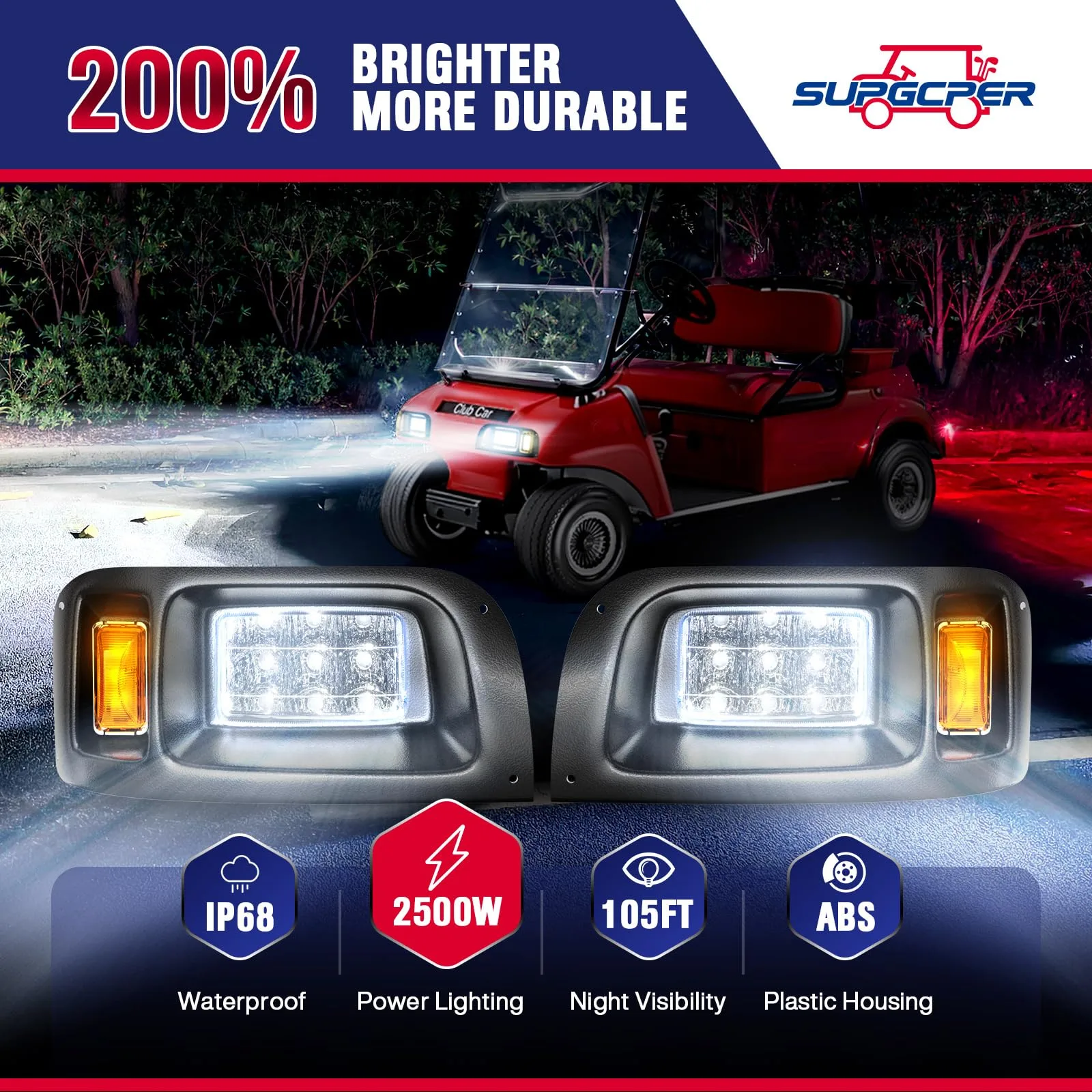 SUPGCPER 12V LED Light Kit for Club Car DS image 2