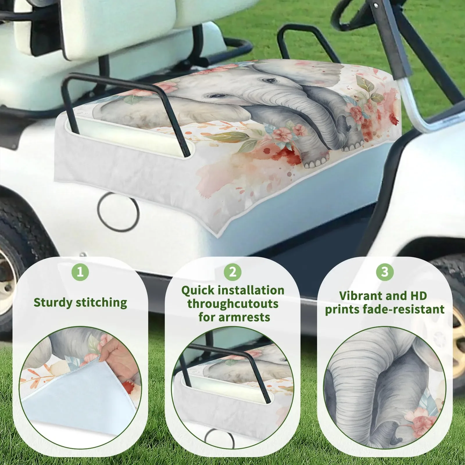 Tiveruda Golf Cart Seat Cover for Double Seats image 3