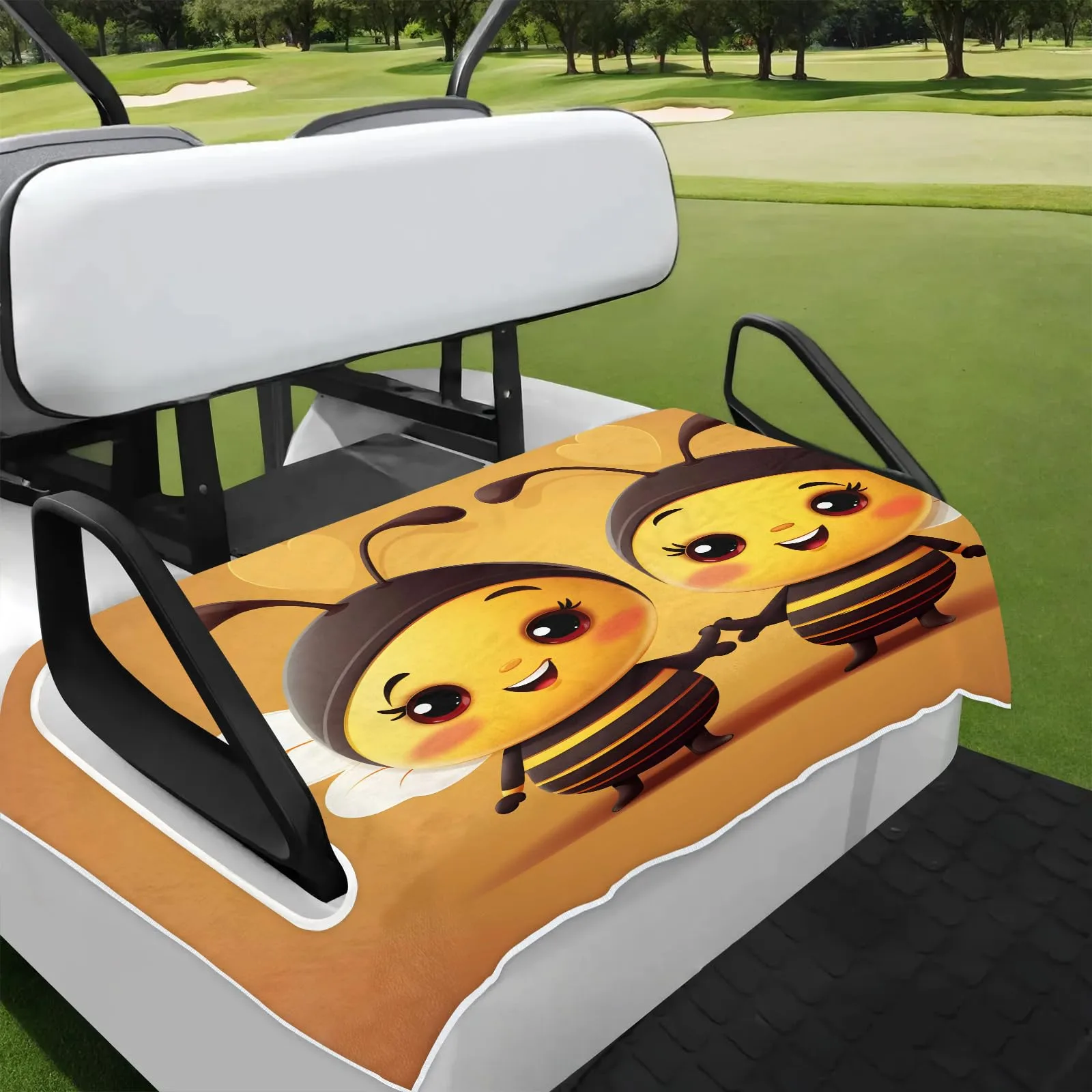 Tiveruda 51 x 31 in Golf Cart Seat Cover — Double Seat Towel Blanket