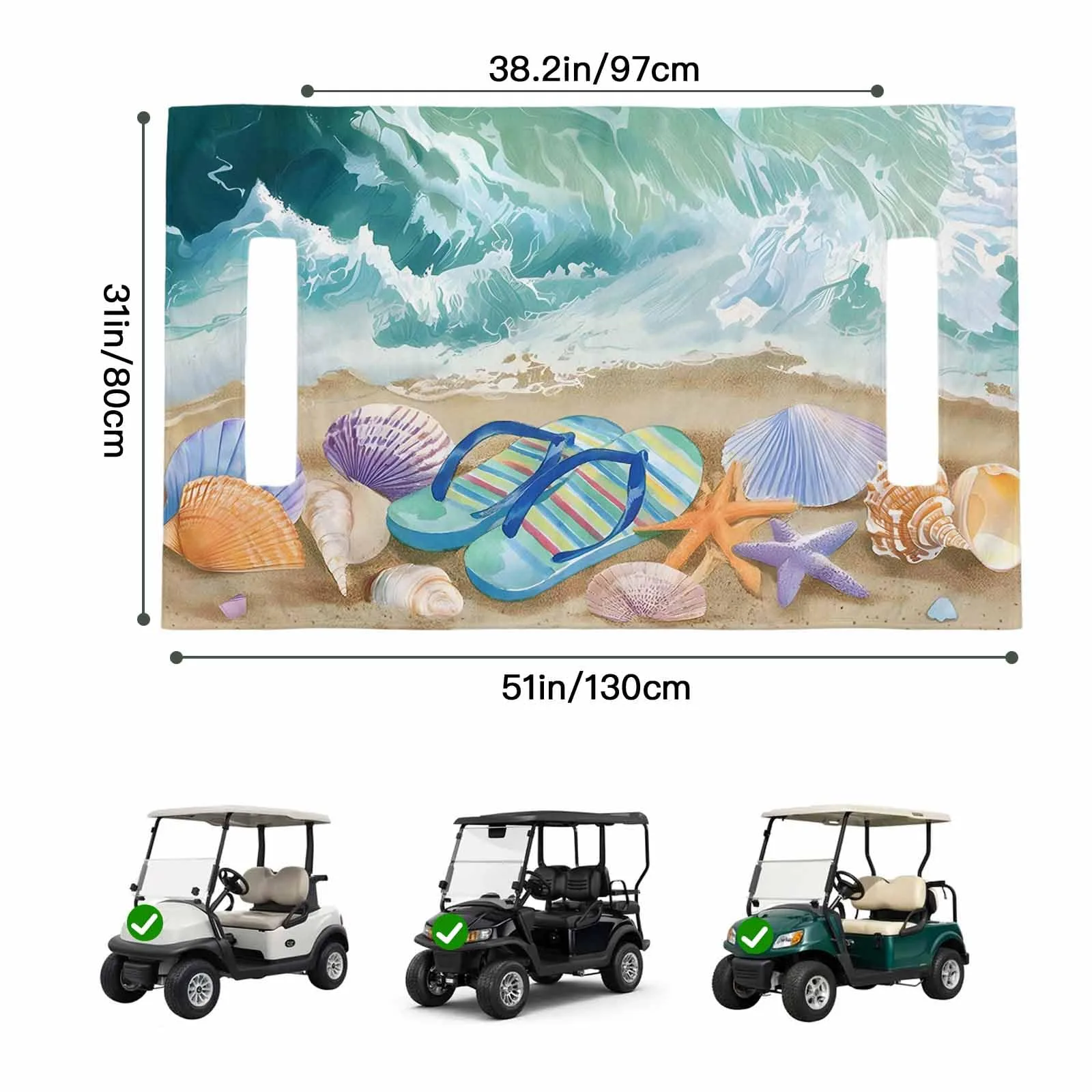 Trosturdspn 51" x 31" Microfiber Golf Cart Seat Towel Blanket image 2