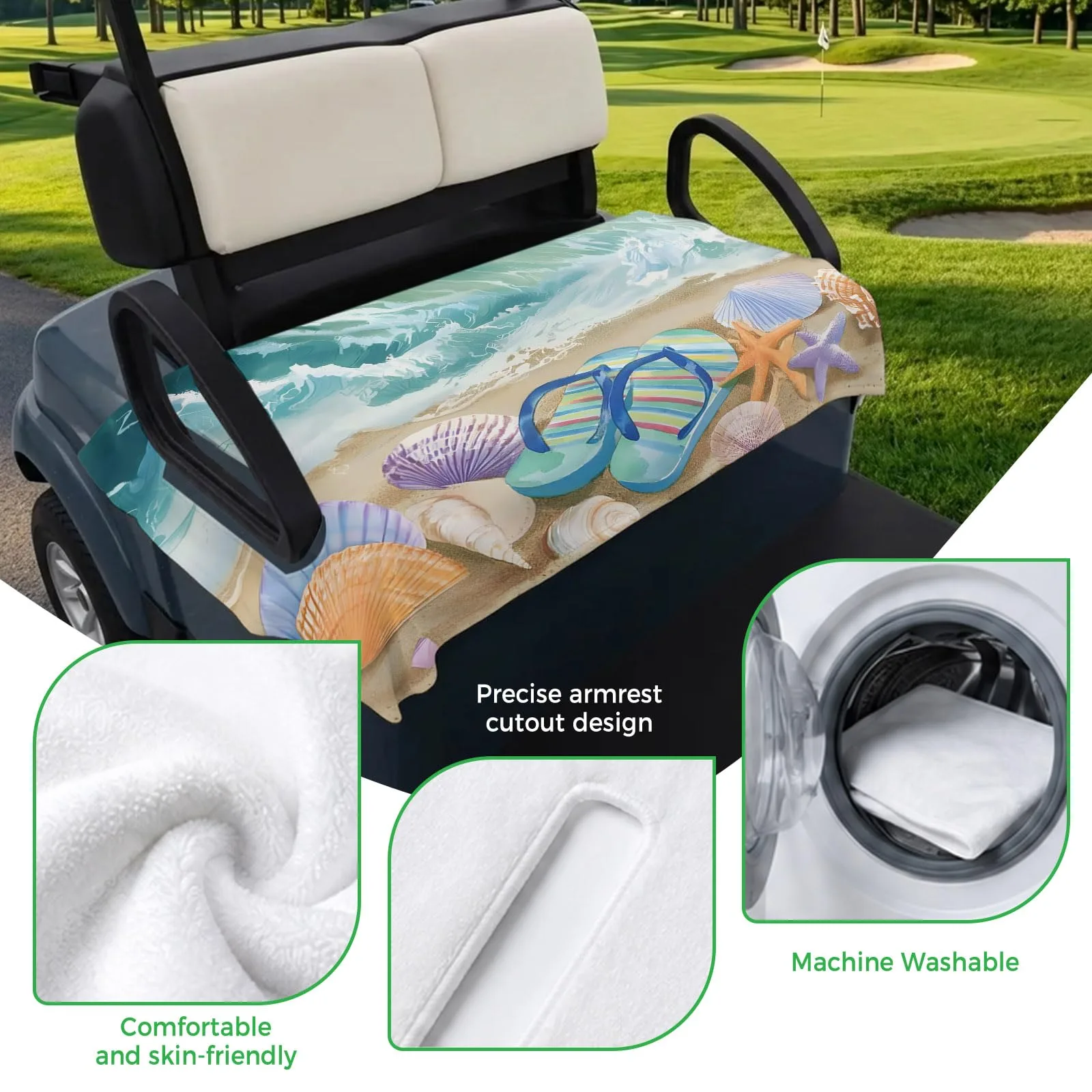 Trosturdspn 51" x 31" Microfiber Golf Cart Seat Towel Blanket image 3