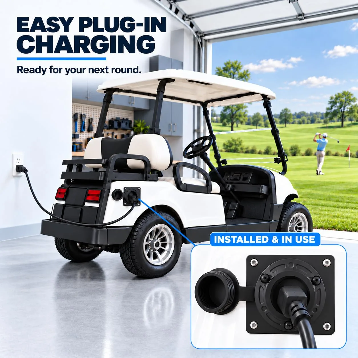 GUIGOOD 120V Golf Cart Charging Port Adapter Kit image 3