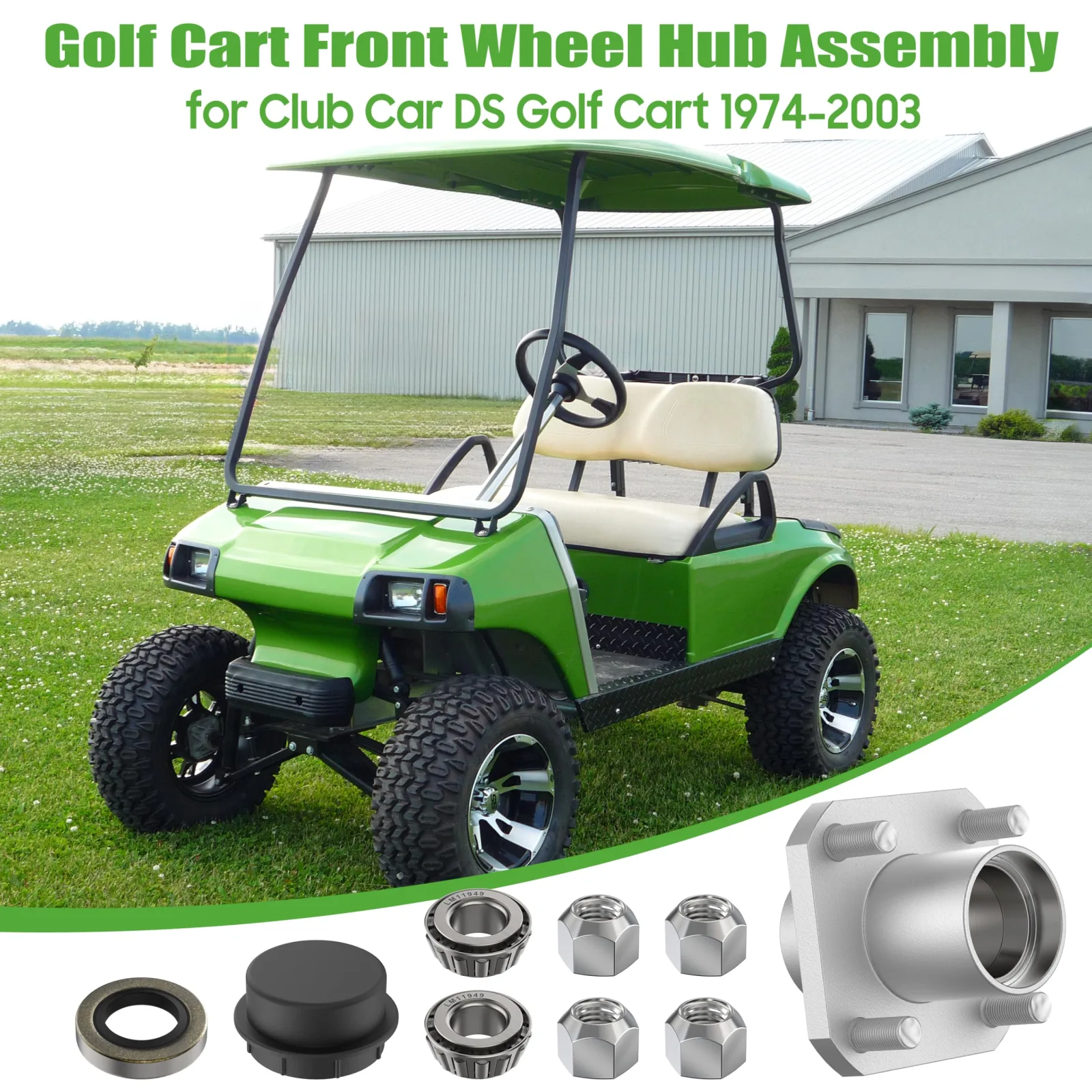 10L0L Front Wheel Hub Assembly for Club Car DS 1974-2003 image 3