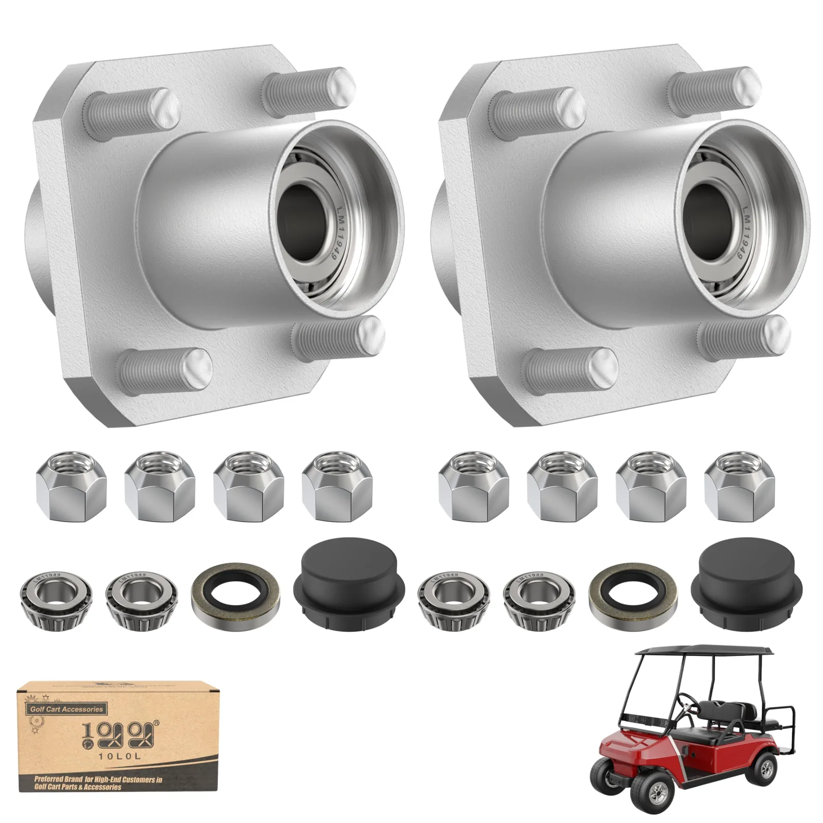 10L0L Front Wheel Hub Assembly for Club Car DS 1974-2003