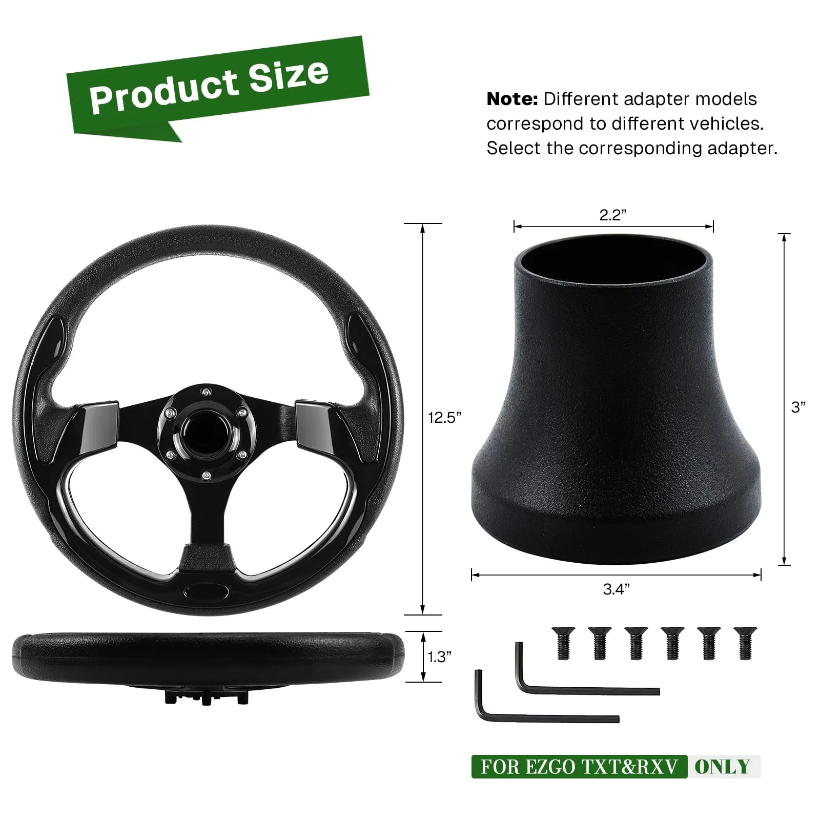 VOONKE Steering Wheel Adapter for E-Z-GO TXT/RXV image 2